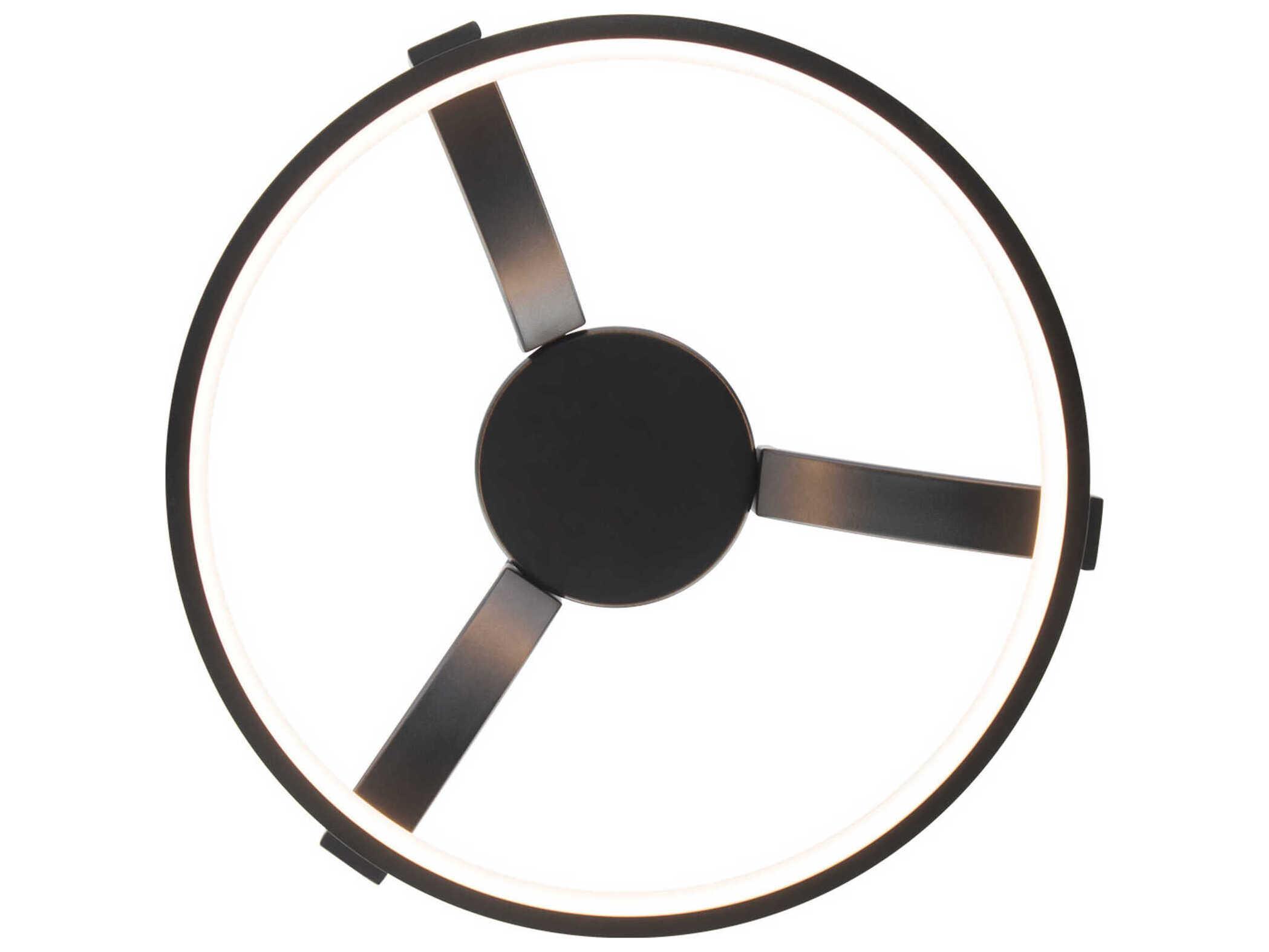 dweLED by WAC Lighting Chaucer 1-Light Black LED Round Semi Flush Mount