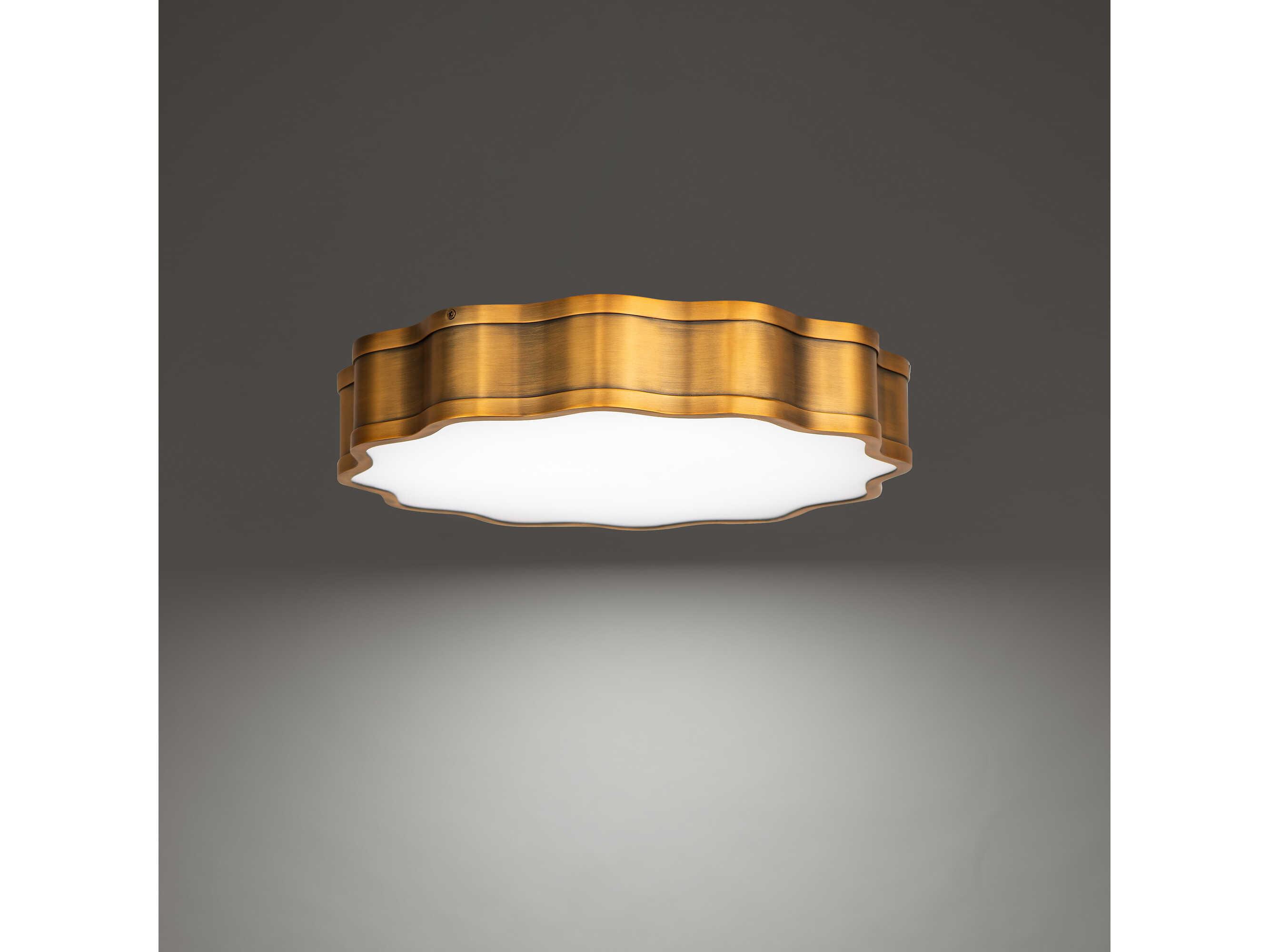 dweLED by WAC Lighting Vaughan 1-Light Aged Brass LED Bowl Round Flush Mount