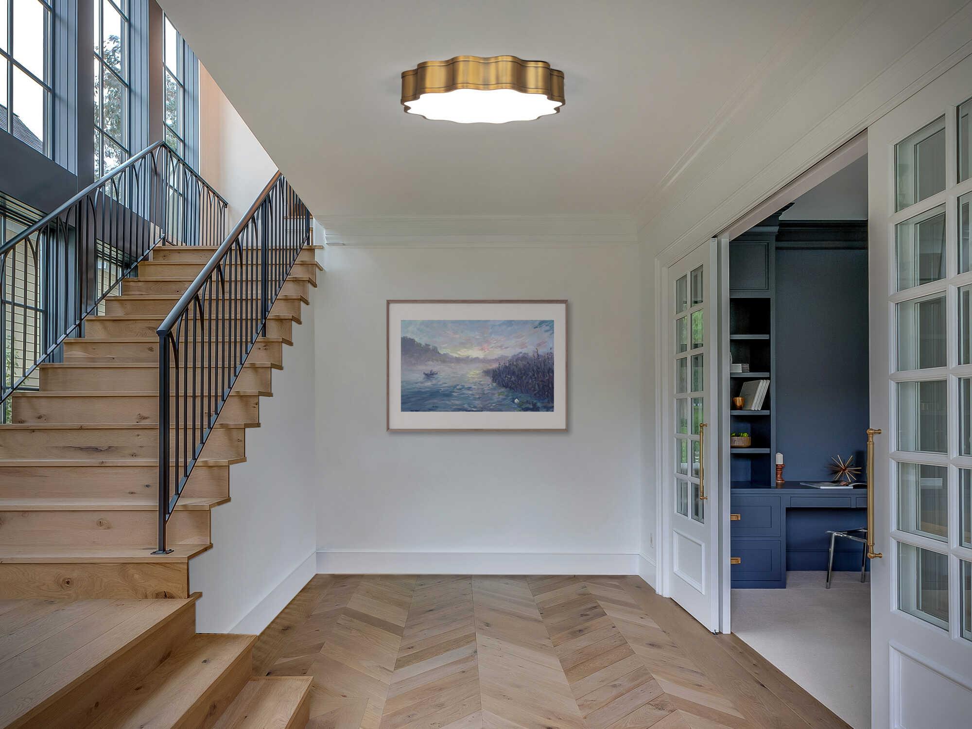 dweLED by WAC Lighting Vaughan 1-Light Aged Brass Round Flush Mount