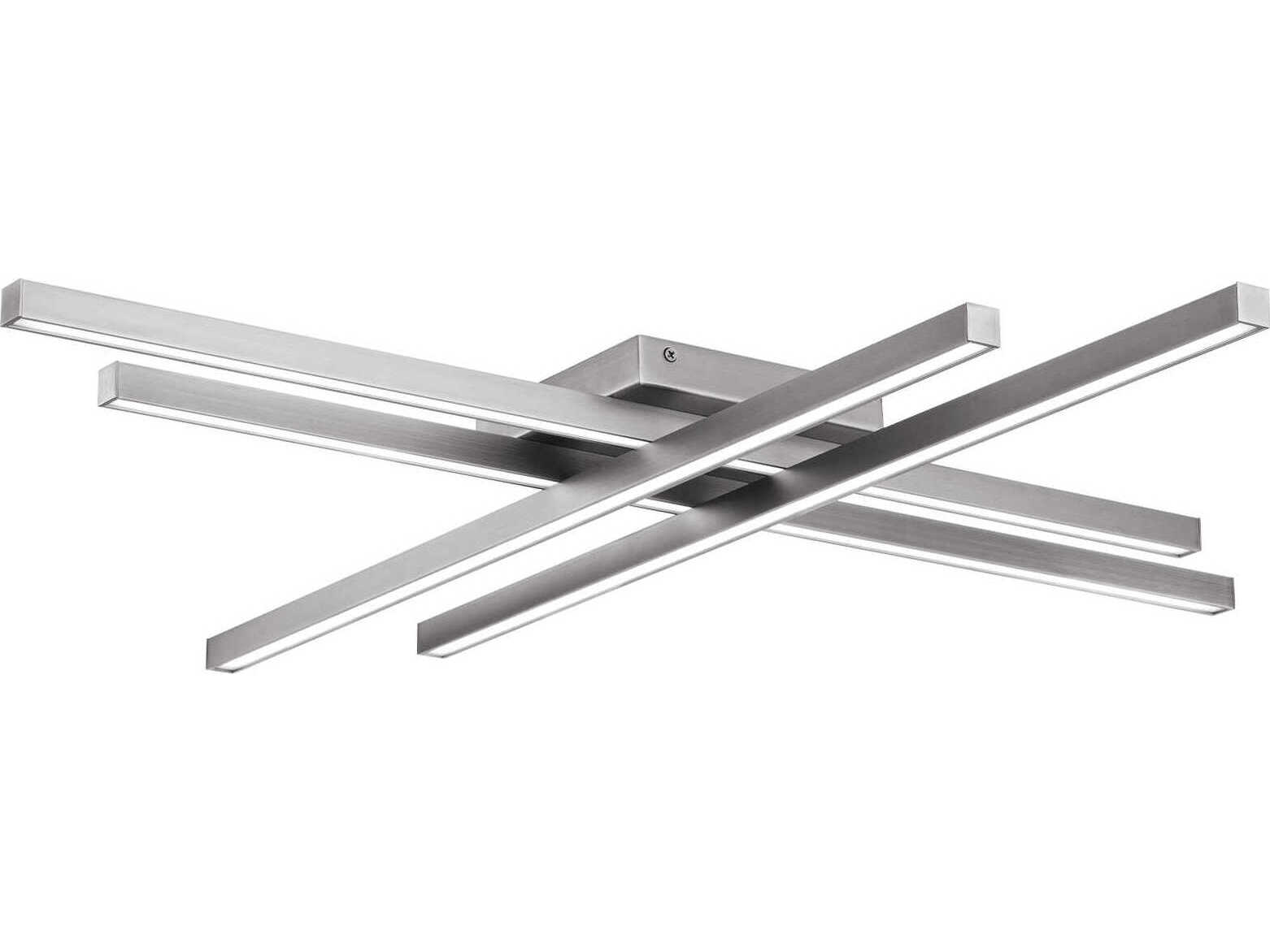 dweLED by WAC Lighting Parallax 1-Light Brushed Nickel LED Geometric Linear Flush Mount