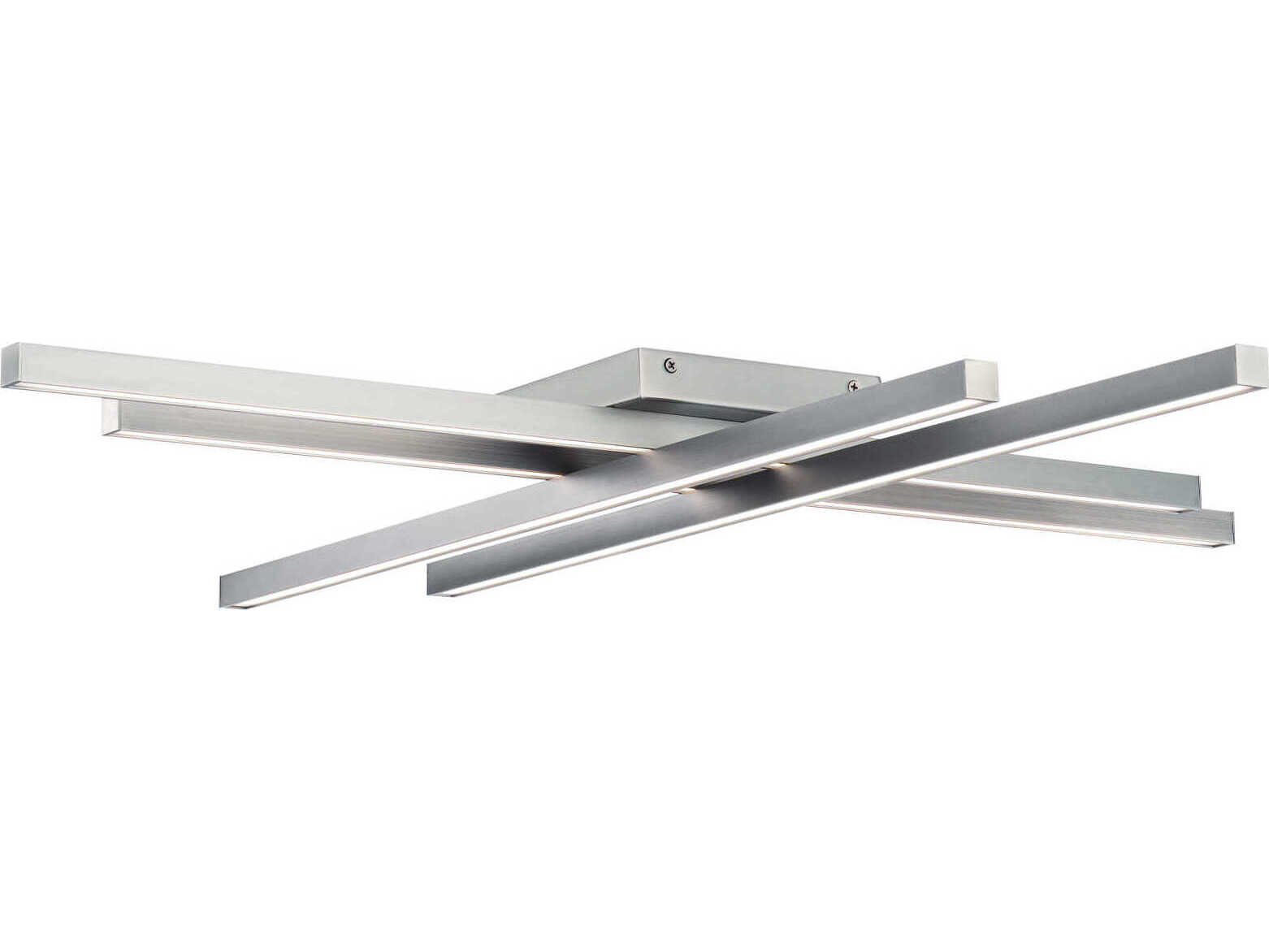 dweLED by WAC Lighting Parallax 1-Light Brushed Nickel LED Geometric Linear Flush Mount