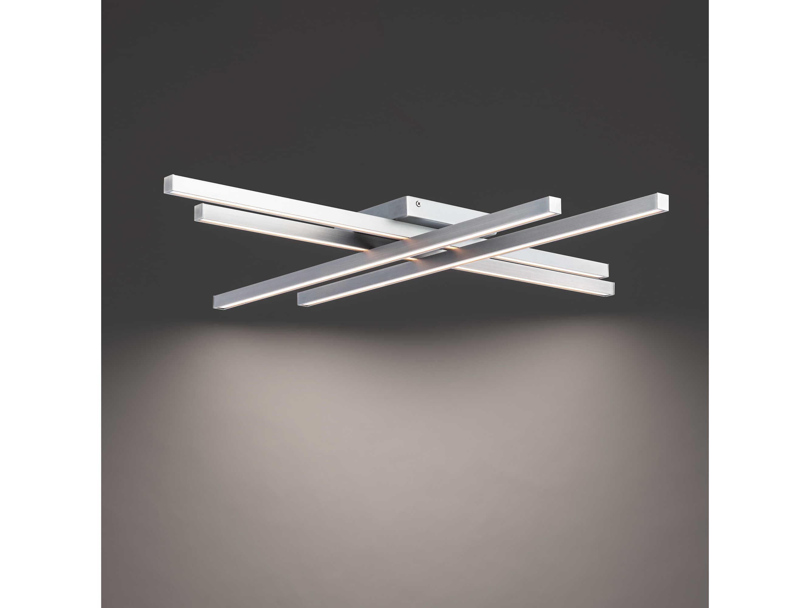dweLED by WAC Lighting Parallax 1-Light Brushed Nickel LED Geometric Linear Flush Mount