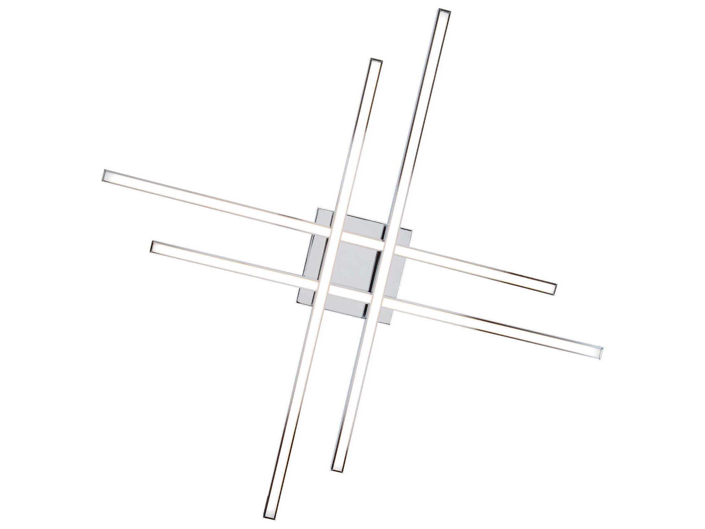 dweLED by WAC Lighting Parallax 1-Light Chrome LED Geometric Linear Flush Mount