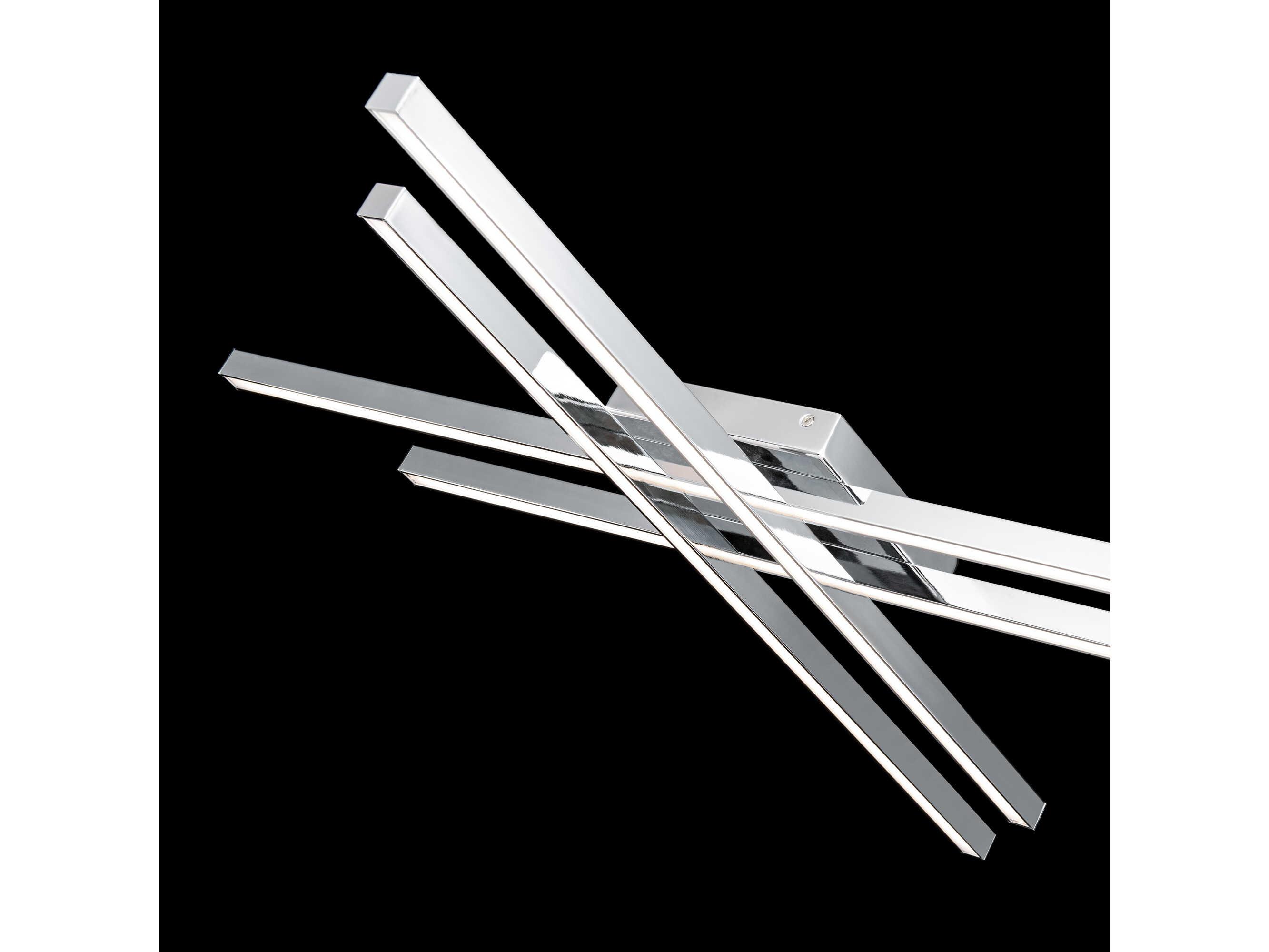 dweLED by WAC Lighting Parallax 1-Light Chrome LED Geometric Linear Flush Mount