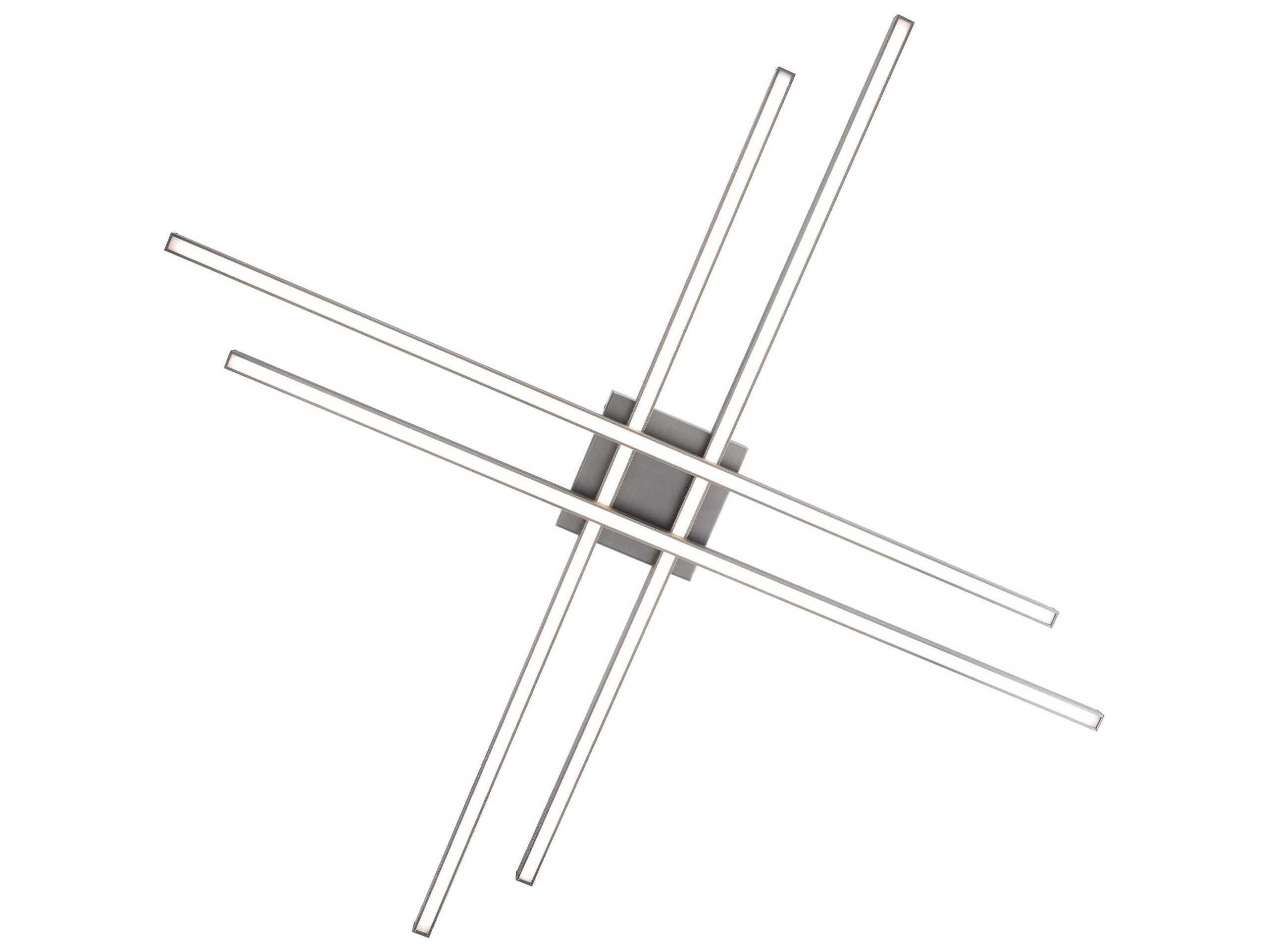 dweLED by WAC Lighting Parallax 1-Light Brushed Nickel LED Geometric Linear Flush Mount