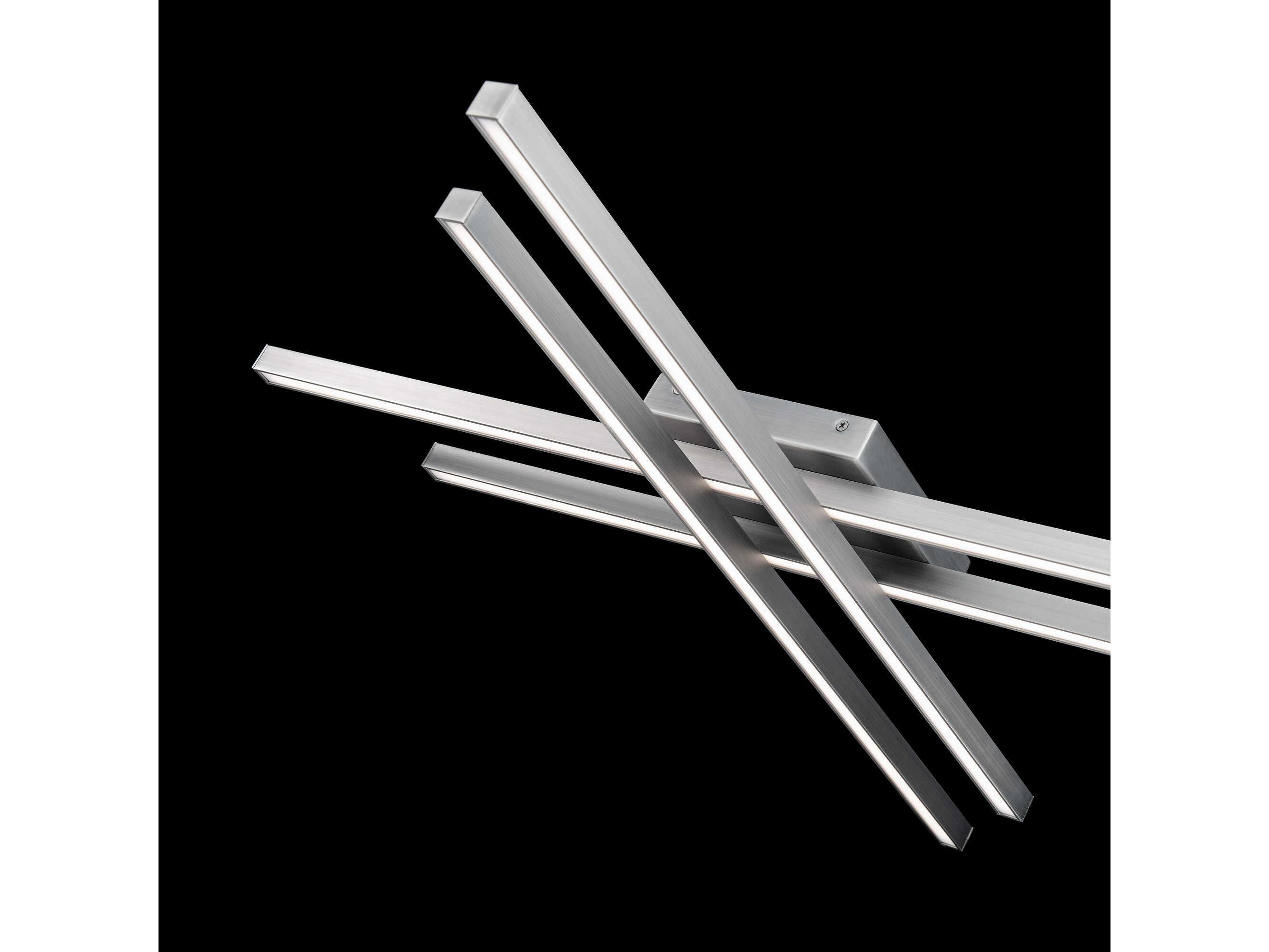 dweLED by WAC Lighting Parallax 1-Light Brushed Nickel LED Geometric Linear Flush Mount