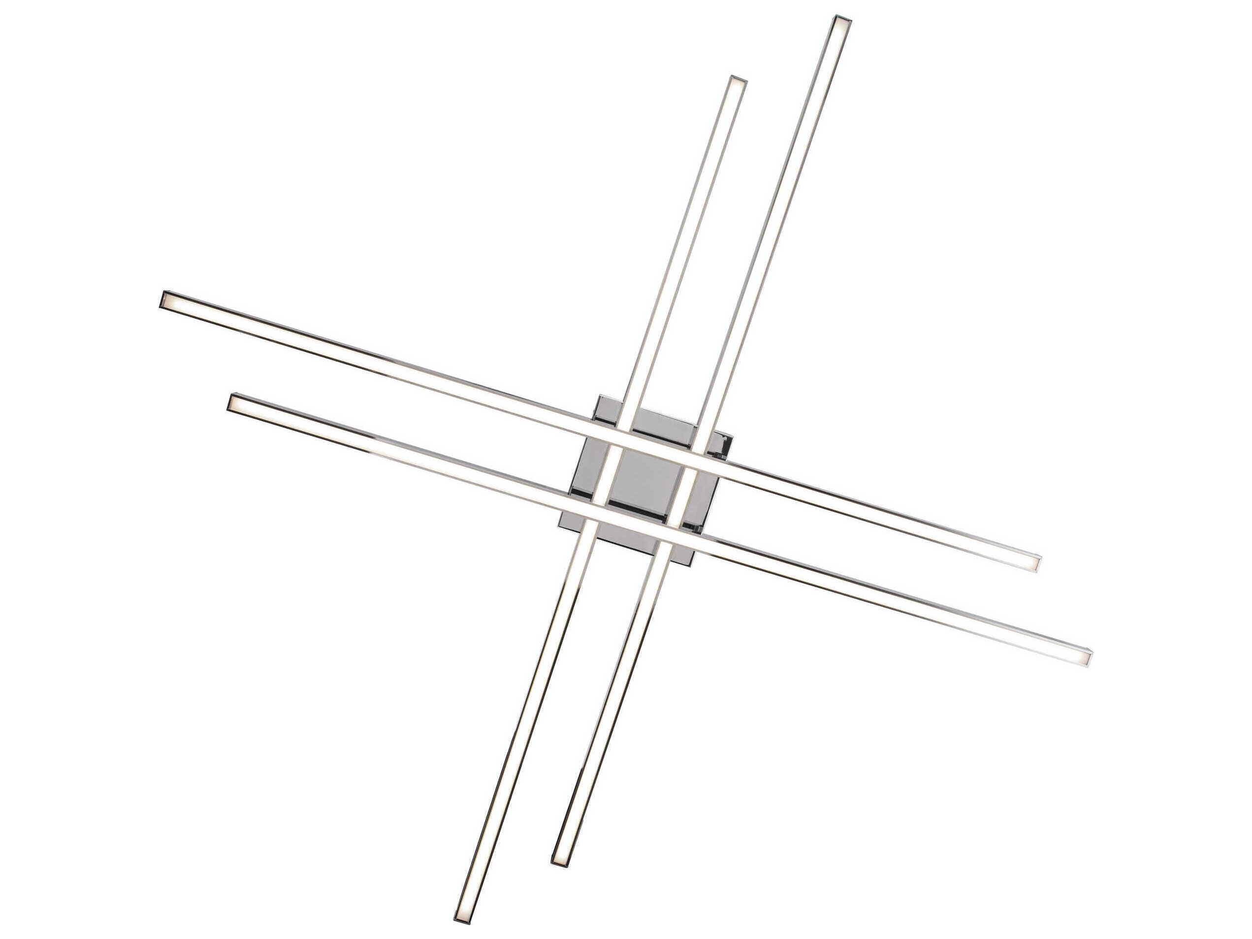 dweLED by WAC Lighting Parallax 1-Light Chrome LED Geometric Linear Flush Mount