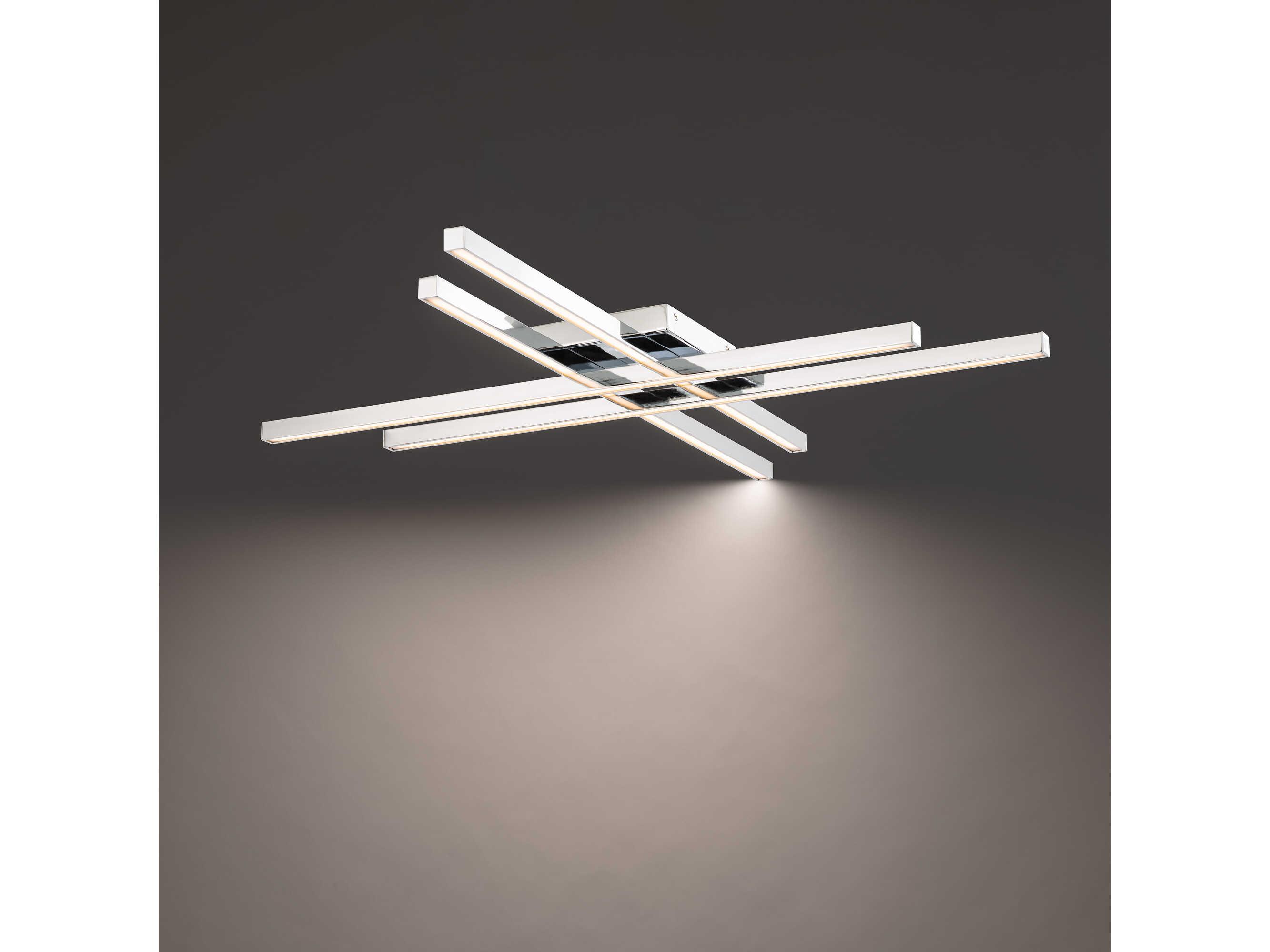 dweLED by WAC Lighting Parallax 1-Light Chrome LED Geometric Linear Flush Mount