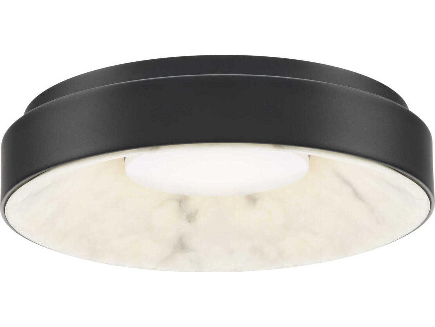 dweLED by WAC Lighting Crackle 1-Light Black Round Flush Mount