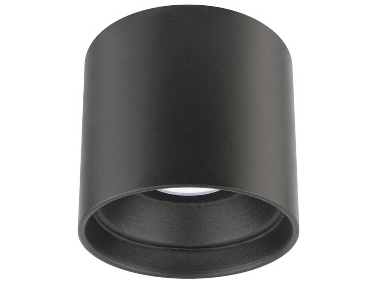 dweLED by WAC Lighting Downtown 1-Light Black Glass LED Cylinder Round Flush Mount