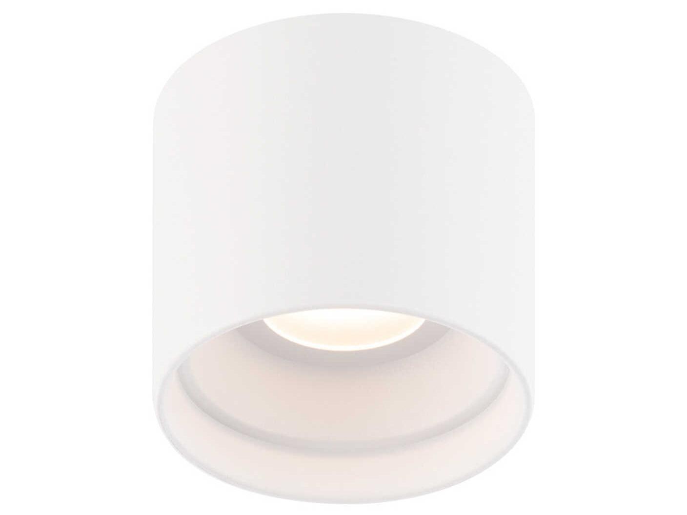 dweLED by WAC Lighting Downtown 1-Light Black Glass LED Cylinder Round Flush Mount