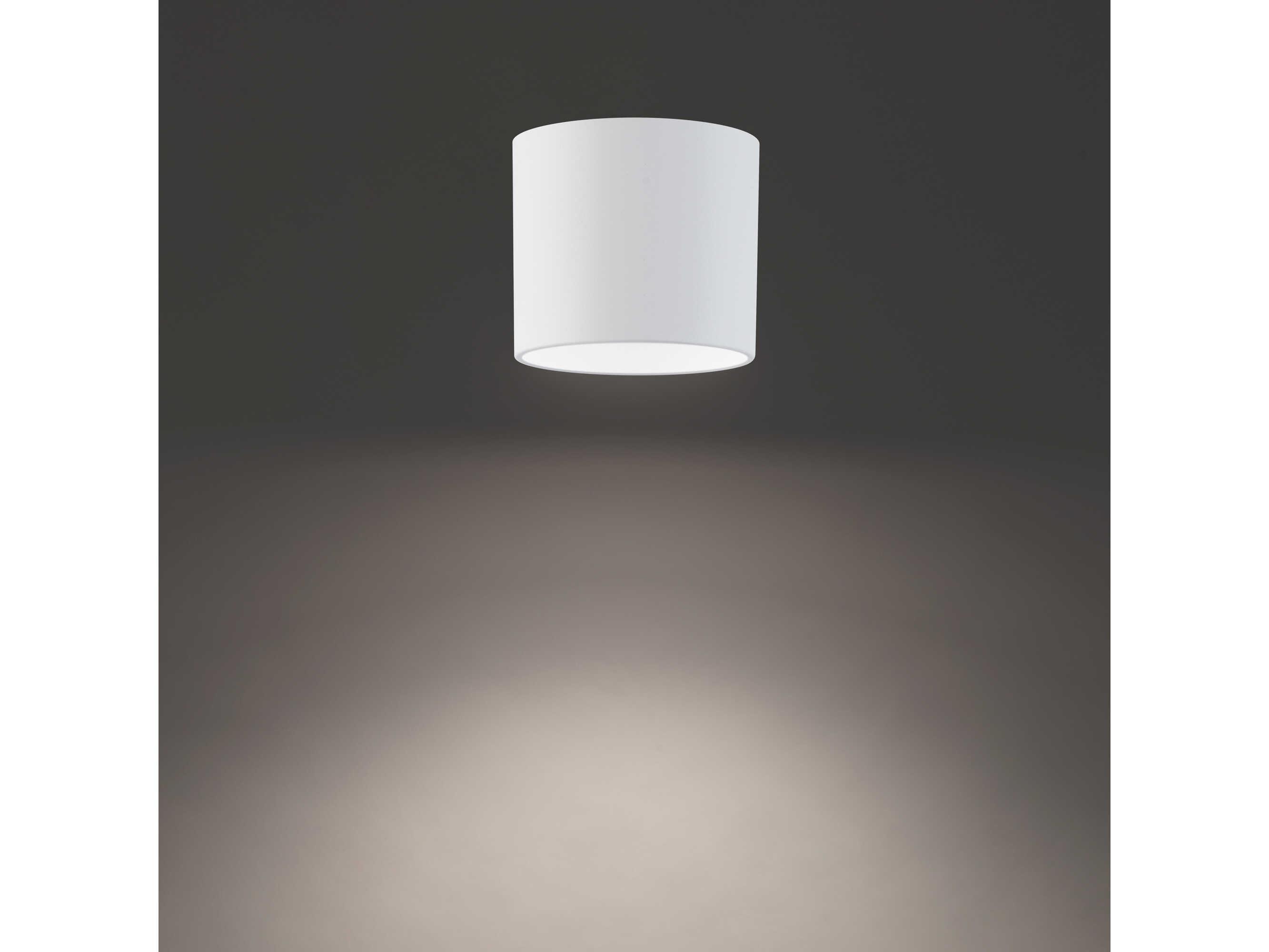 dweLED by WAC Lighting Downtown 1-Light Black Glass LED Cylinder Round Flush Mount