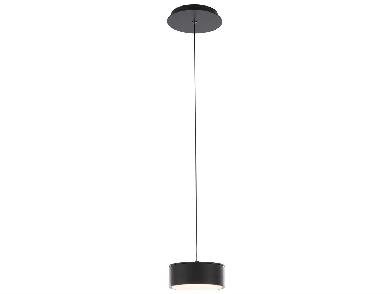 dweLED by WAC Lighting Ohm 1-Light Black LED Drum Round Mini Pendant