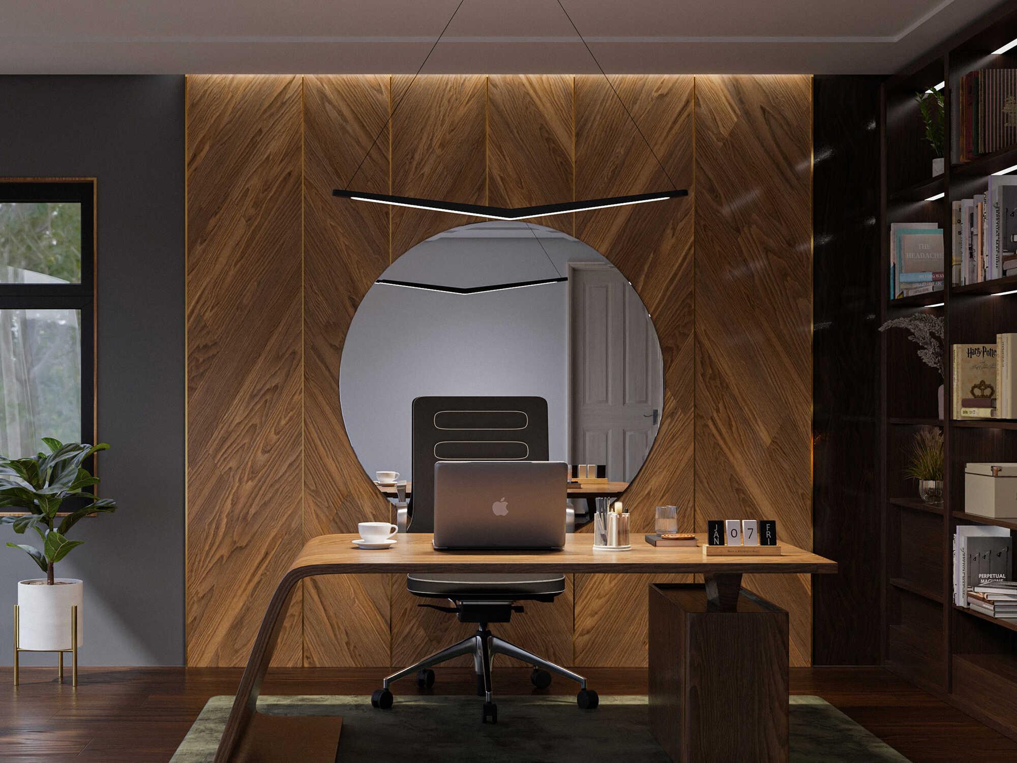 dweLED by WAC Lighting Alleron 1-Light Black Linear Island Pendant