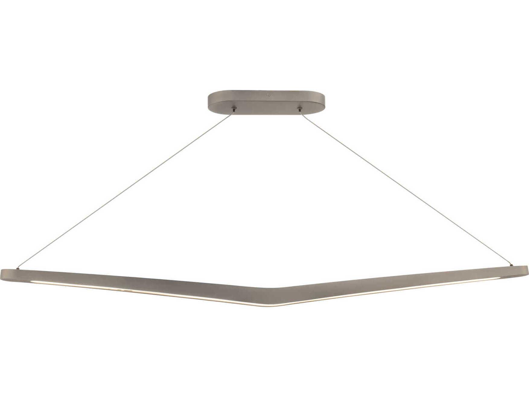 dweLED by WAC Lighting Alleron 1-Light Brushed Nickel Linear Island Pendant