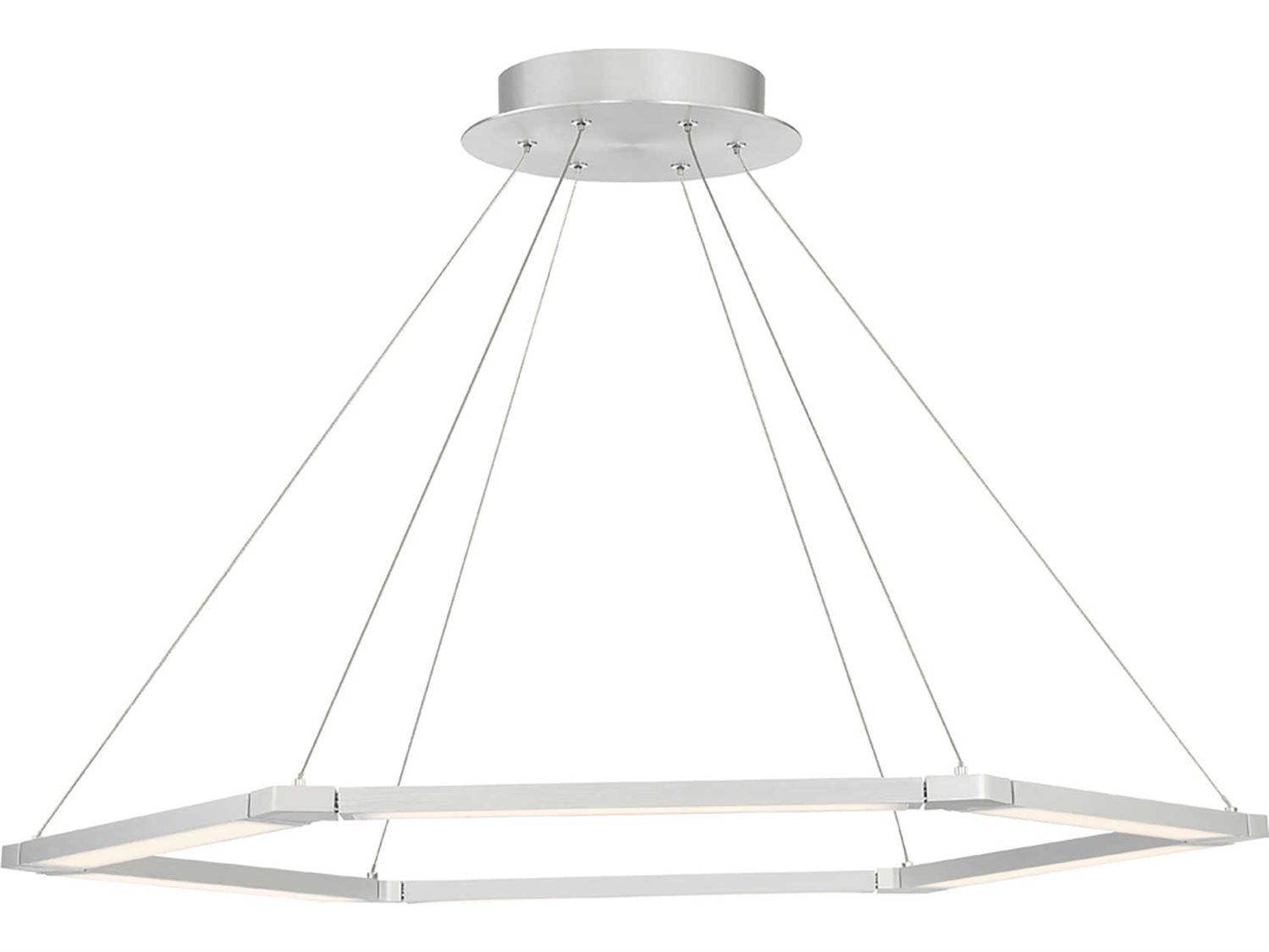 dweLED by WAC Lighting Lune 6-Light Aluminum Silver LED Geometric Pendant