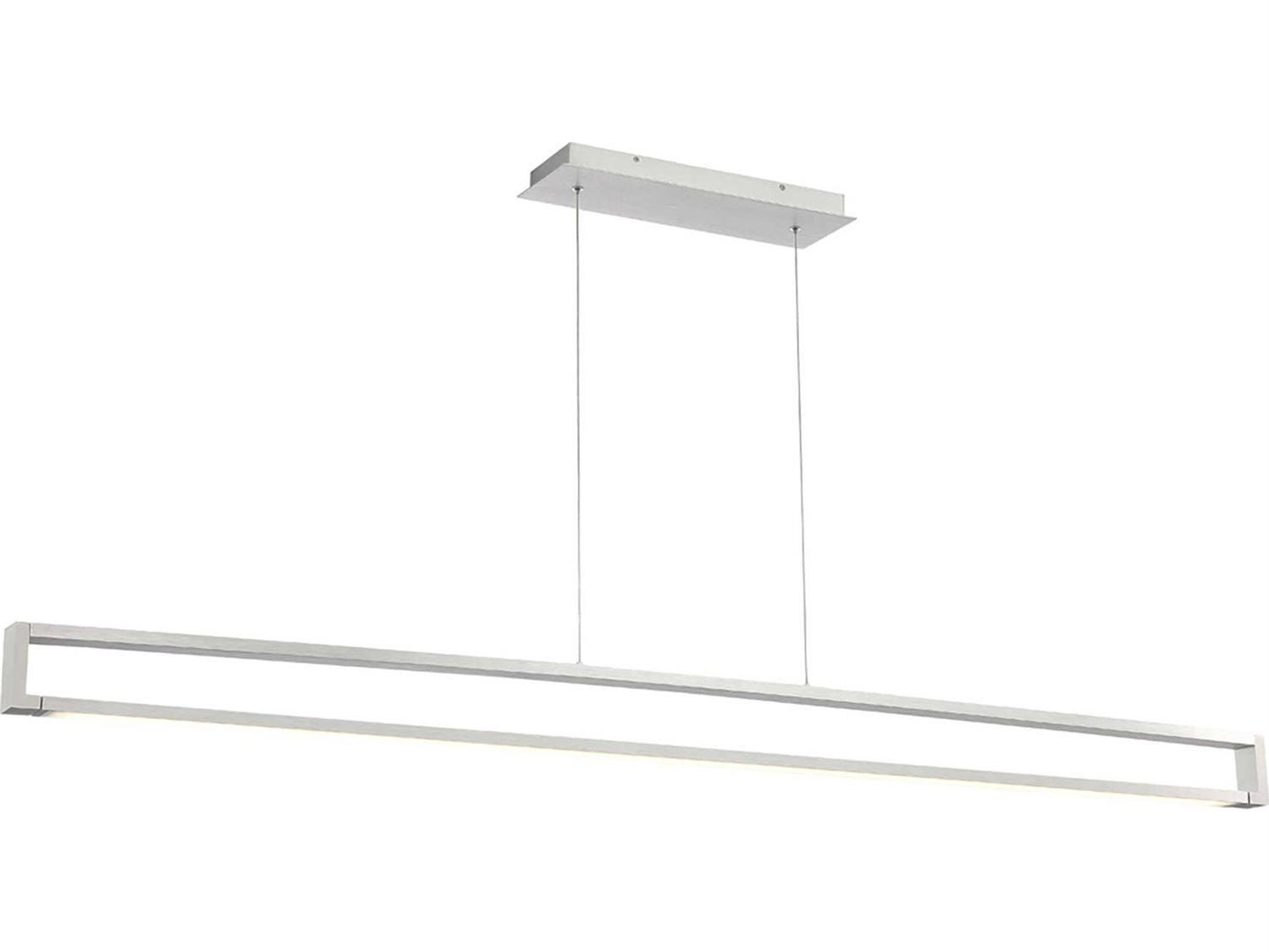 dweLED by WAC Lighting Lune 1-Light Aluminum Silver Glass LED Linear Island Pendant