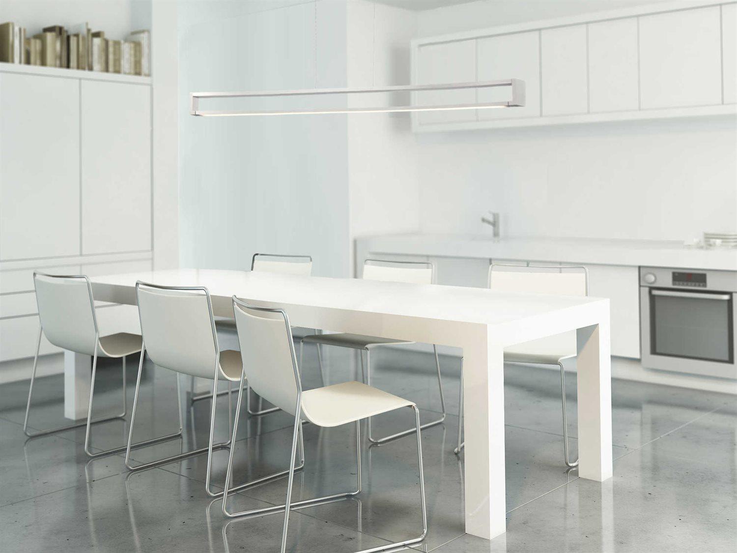 dweLED by WAC Lighting Lune 1-Light Aluminum Silver Glass LED Linear Island Pendant