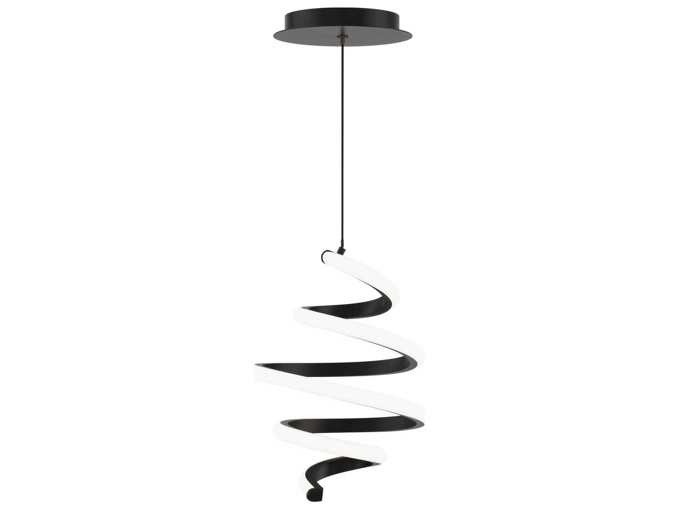 dweLED by WAC Lighting Whirl 1-Light Black Mini Pendant
