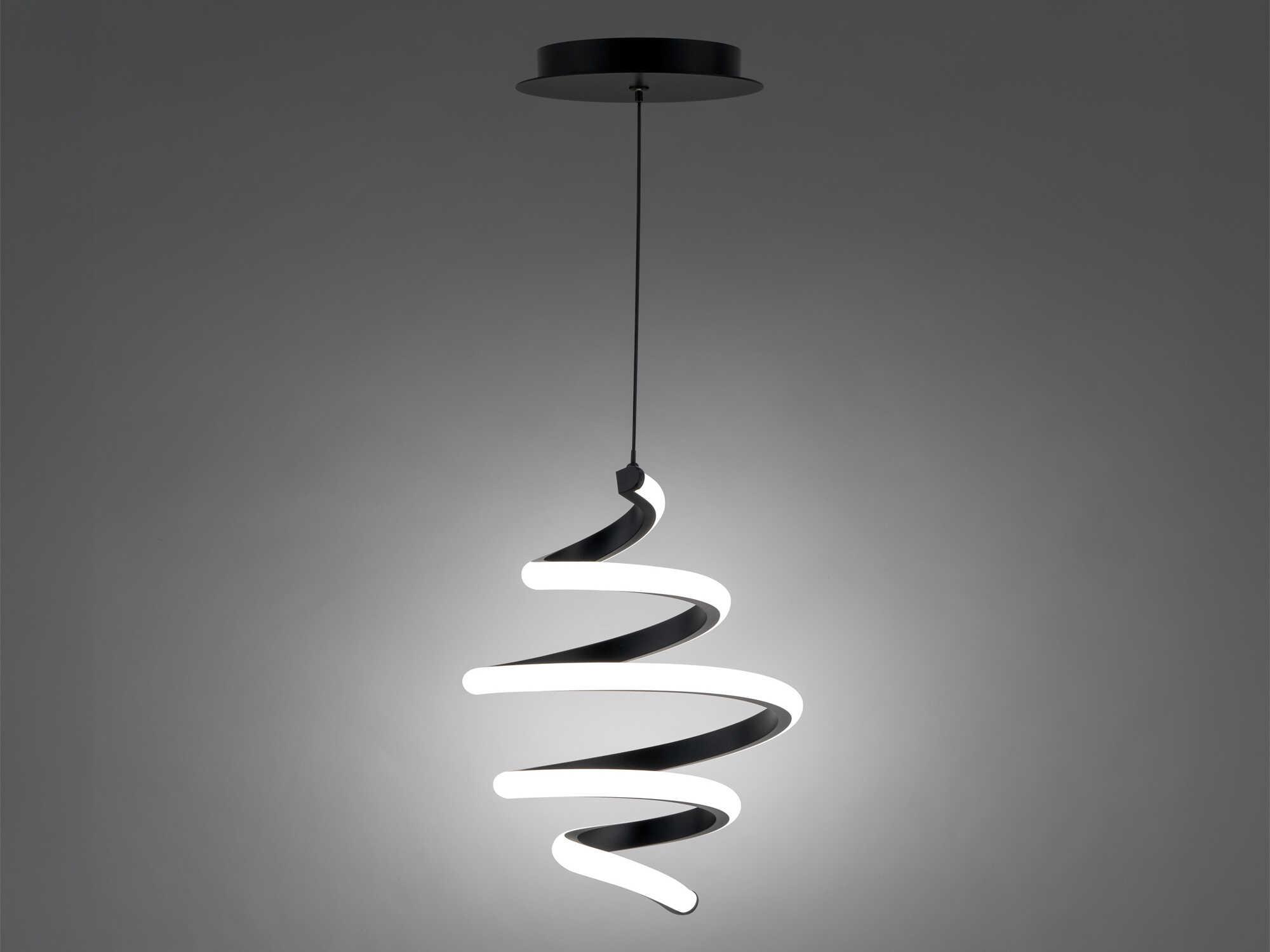 dweLED by WAC Lighting Whirl 1-Light Black Mini Pendant