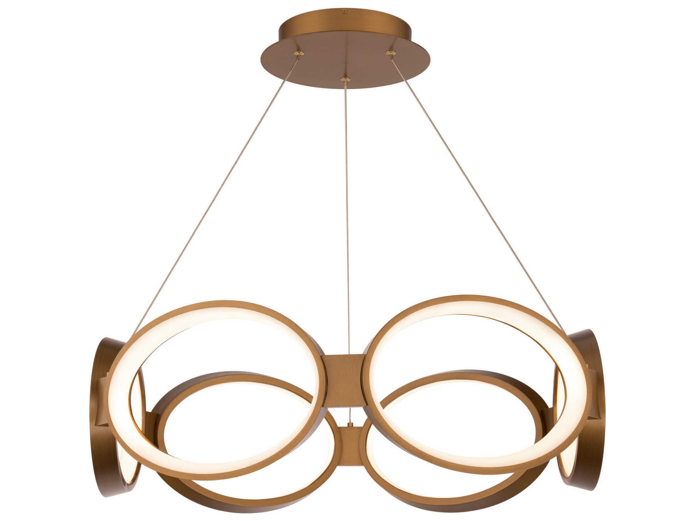 dweLED by WAC Lighting Solitaire 6-Light Aged Brass LED Geometric Pendant