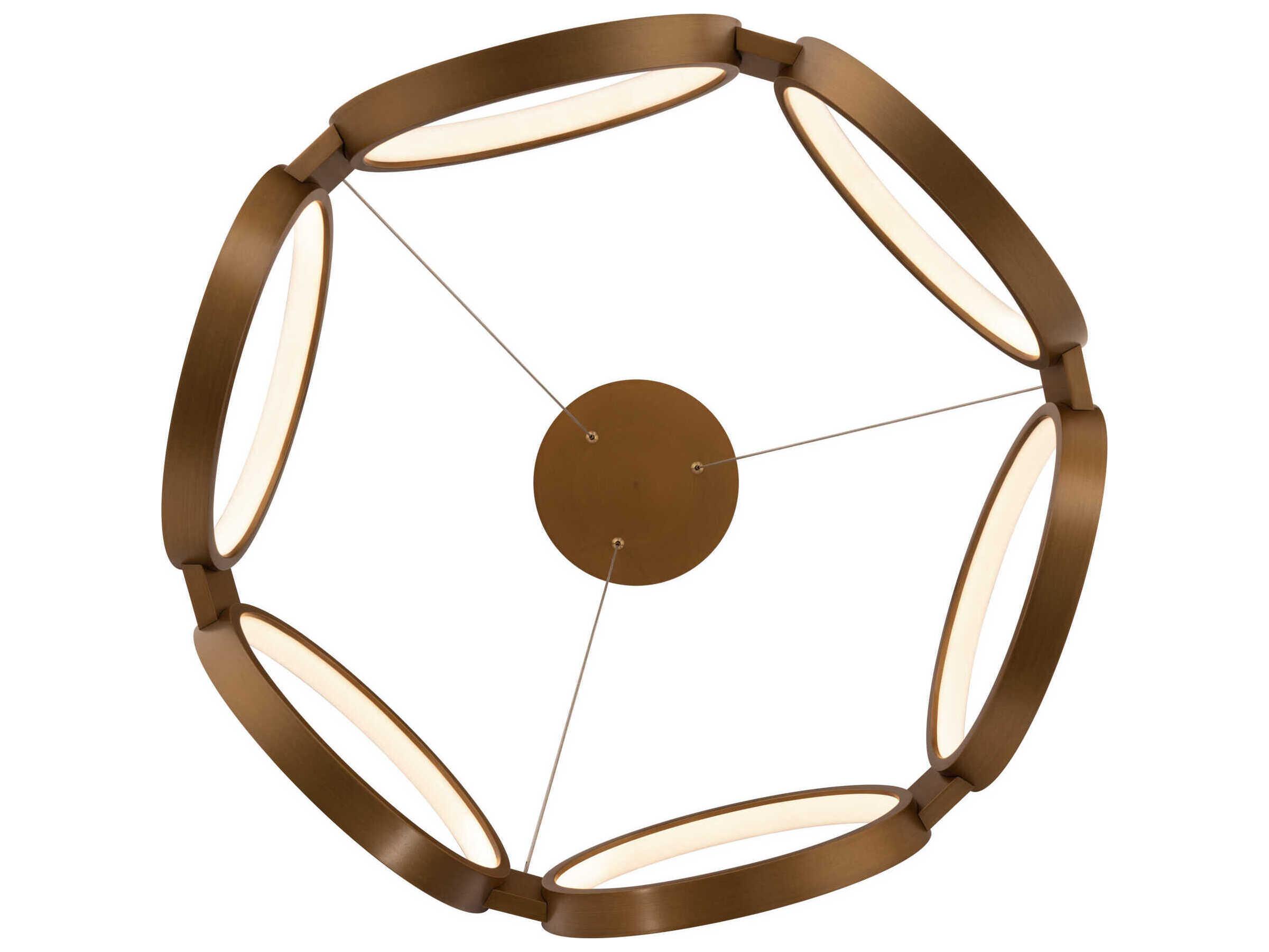dweLED by WAC Lighting Solitaire 6-Light Aged Brass LED Geometric Pendant