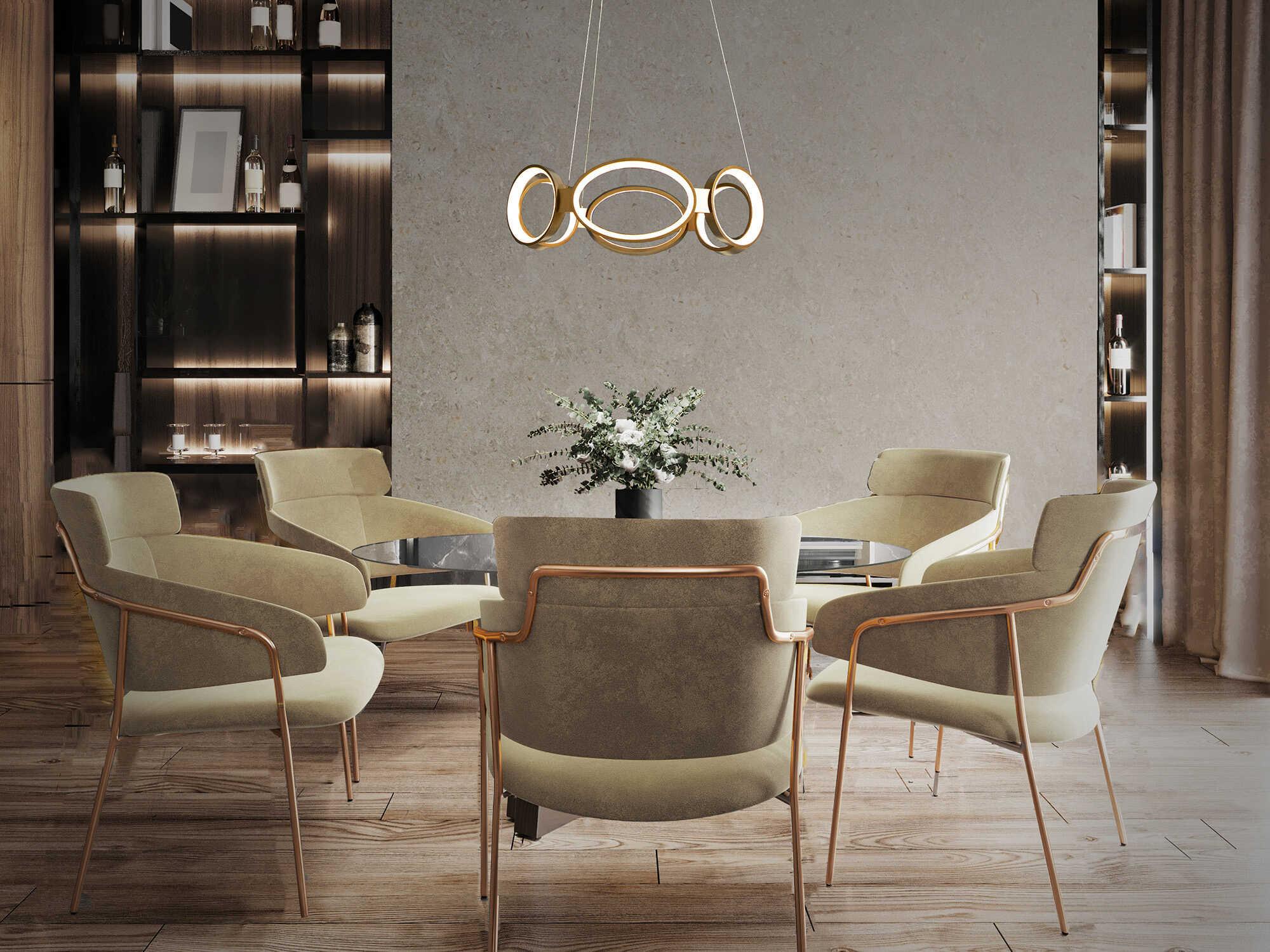 dweLED by WAC Lighting Solitaire 6-Light Aged Brass LED Geometric Pendant