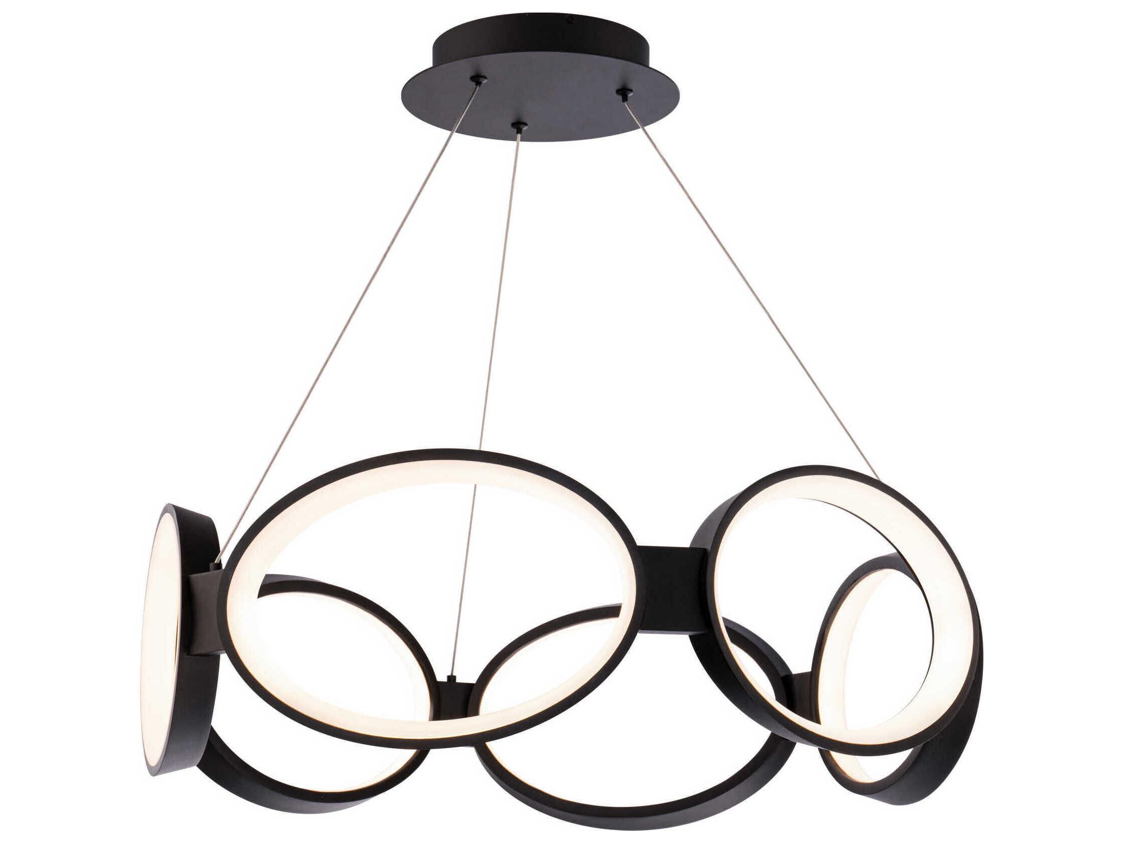 dweLED by WAC Lighting Solitaire 6-Light Black LED Geometric Pendant