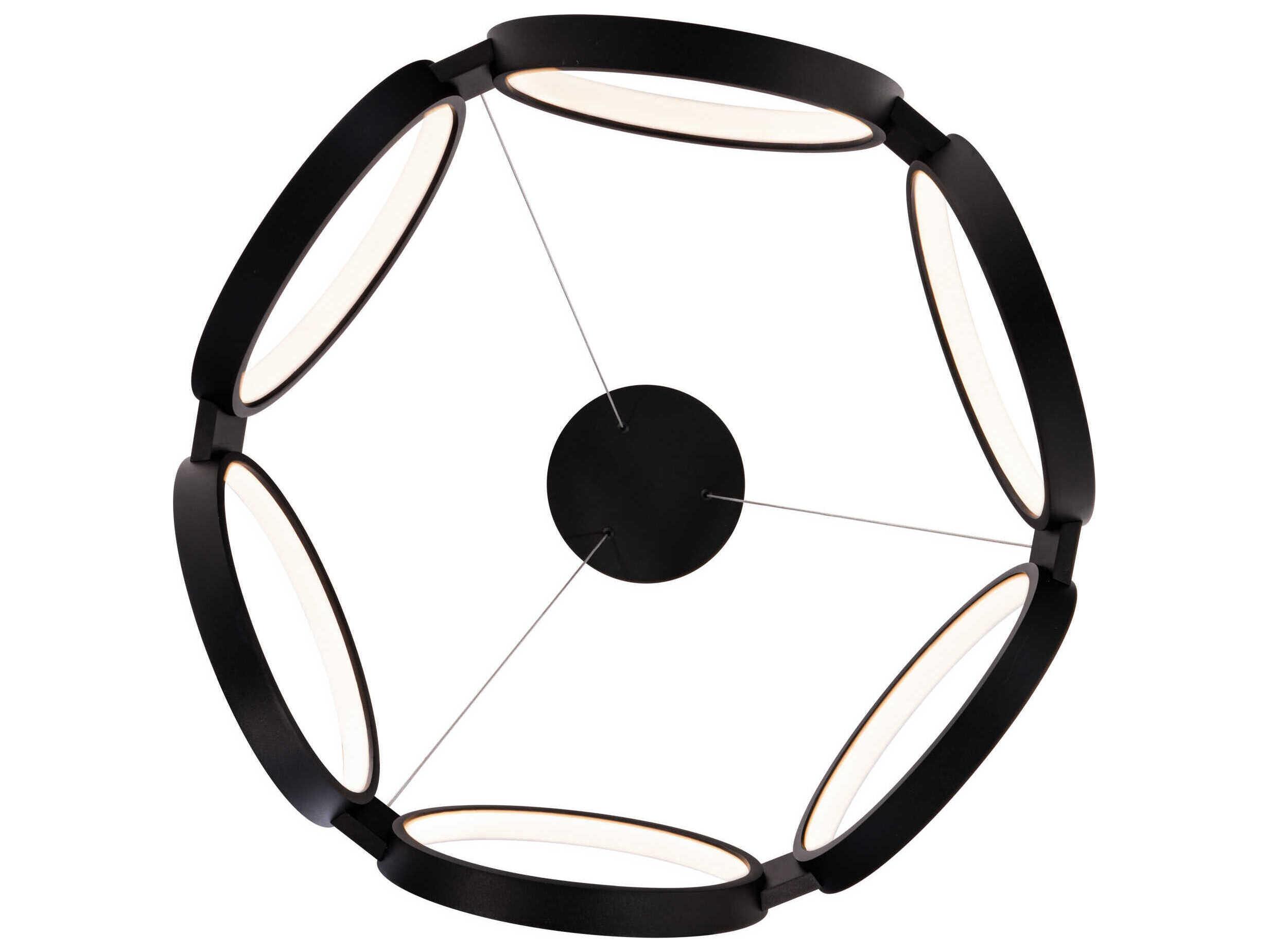 dweLED by WAC Lighting Solitaire 6-Light Black LED Geometric Pendant