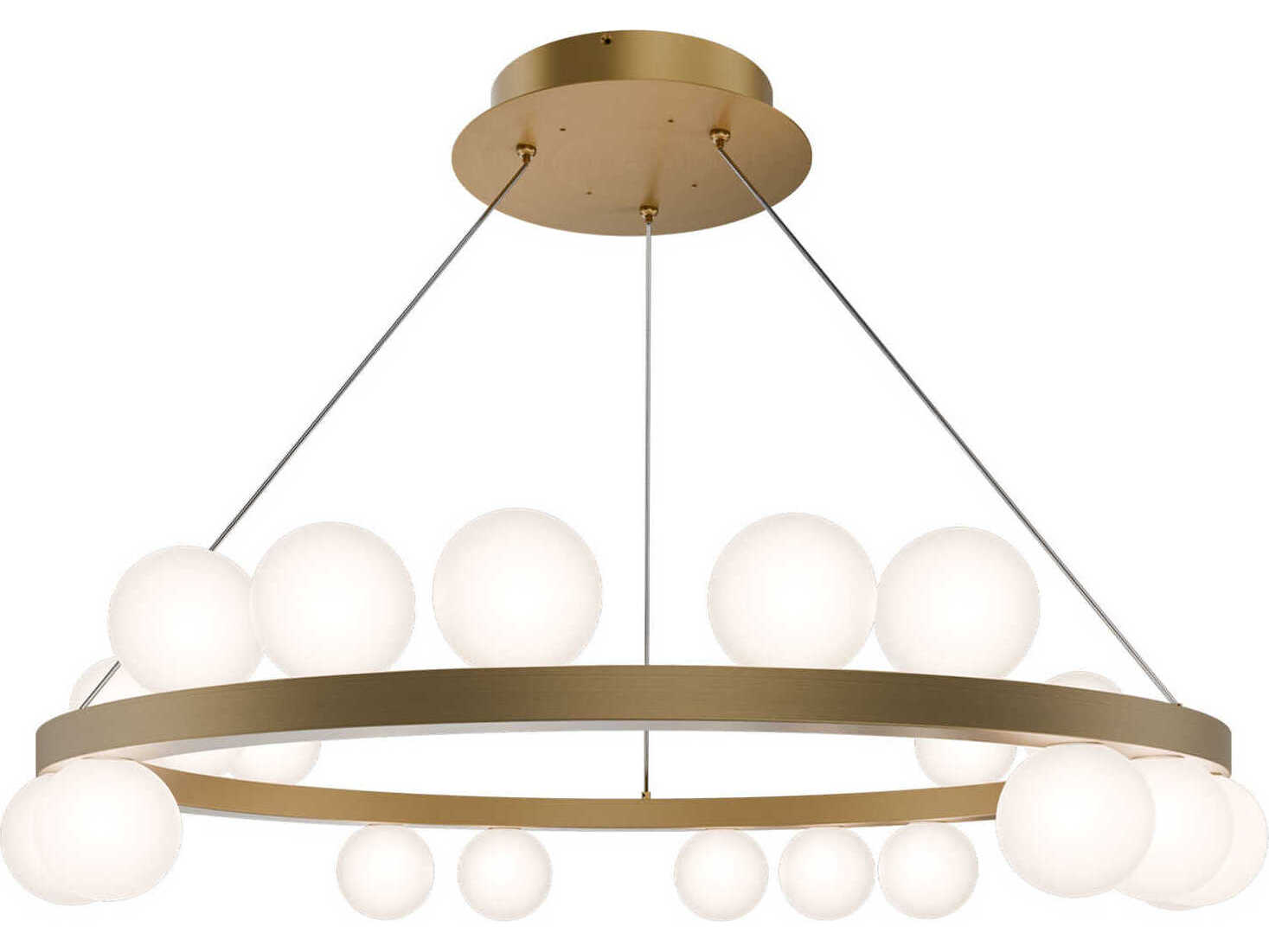 dweLED by WAC Lighting Carousel 21-Light Aged Brass Globe Round Chandelier