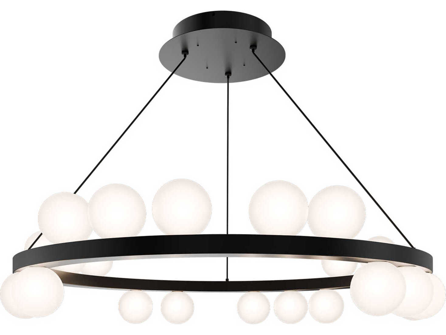 dweLED by WAC Lighting Carousel 21-Light Black Globe Round Chandelier