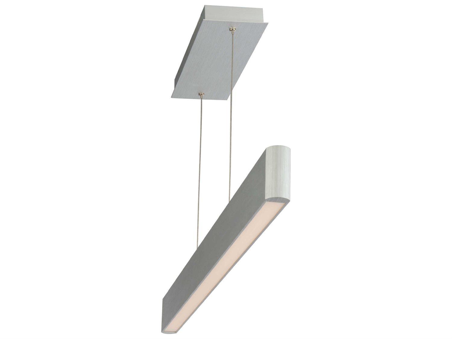 dweLED by WAC Lighting Volo 1-Light Brushed Aluminum Silver LED Linear Island Pendant