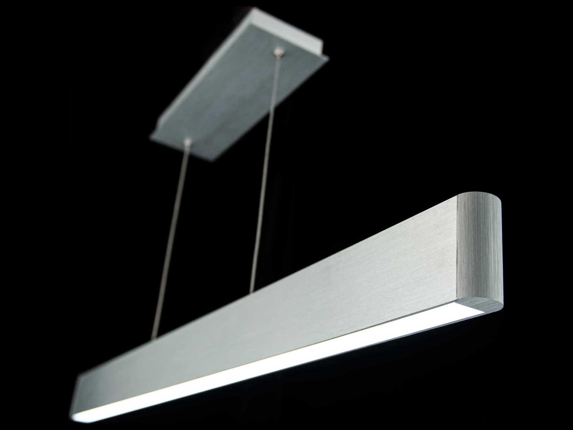 dweLED by WAC Lighting Volo 1-Light Brushed Aluminum Silver LED Linear Island Pendant