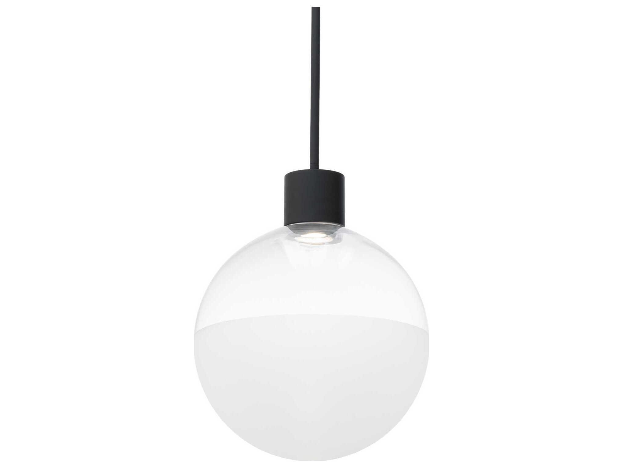 dweLED by WAC Lighting Gaze 1-Light Black Globe Mini Pendant