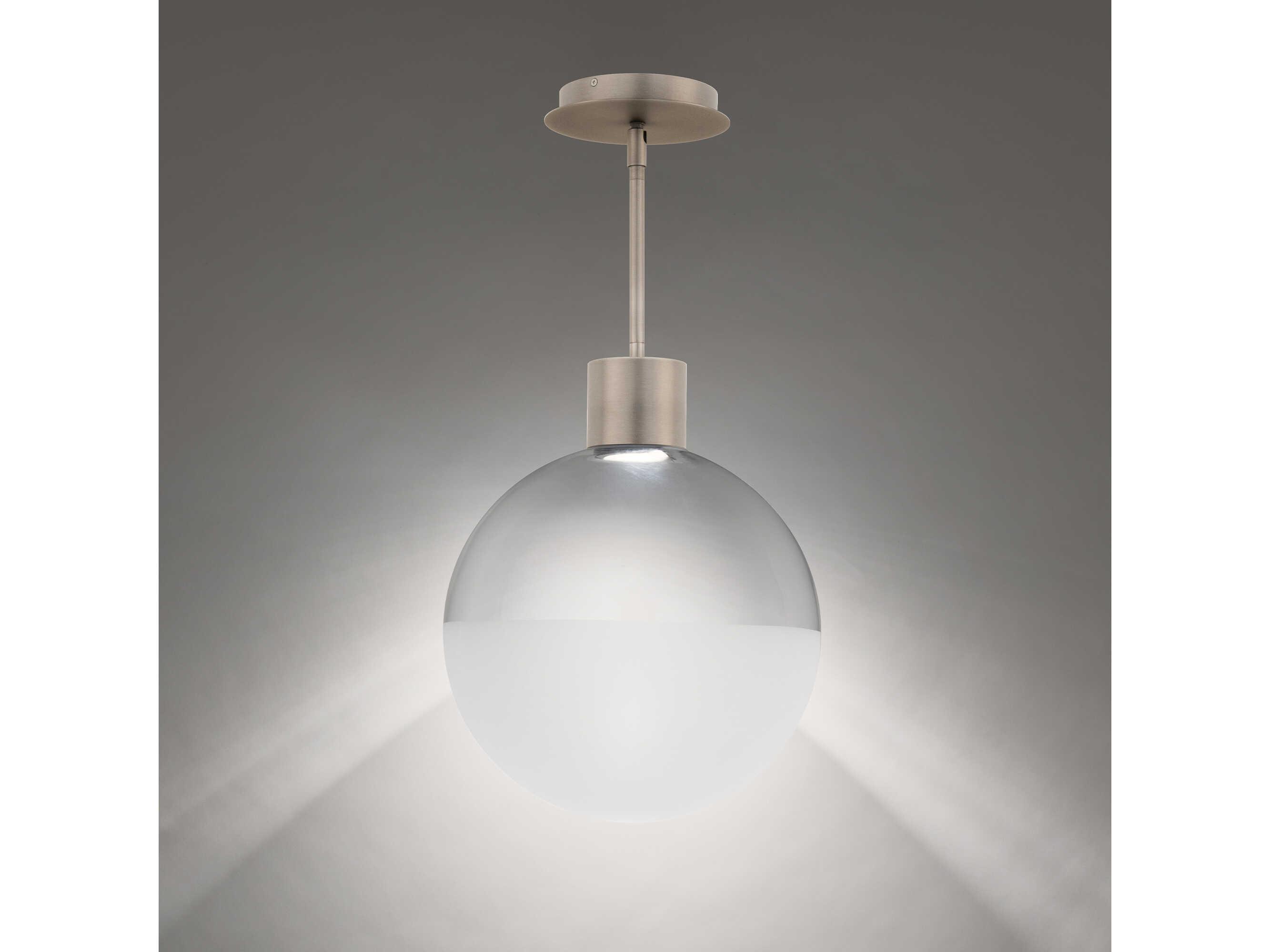 dweLED by WAC Lighting Gaze 1-Light Brushed Nickel Globe Mini Pendant