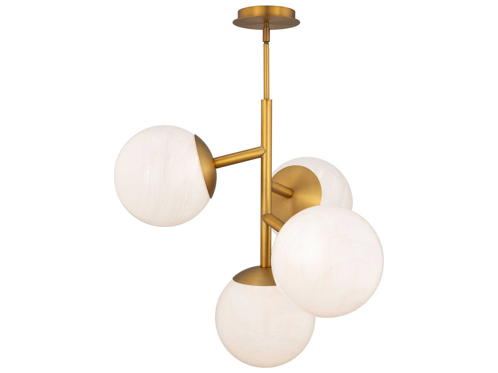 dweLED by WAC Lighting Quatrro 4-Light Aged Brass Globe Pendant