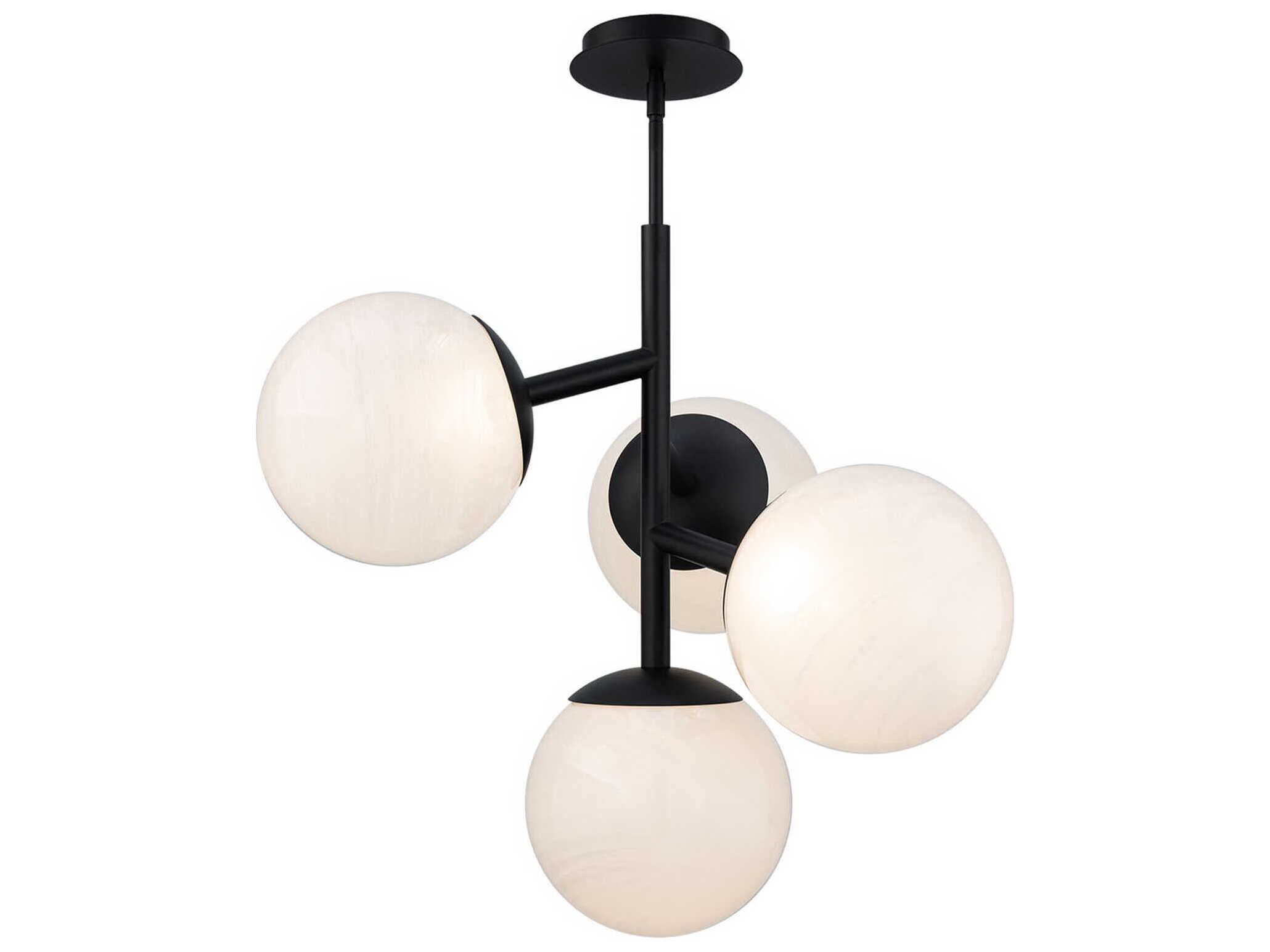 dweLED by WAC Lighting Quatrro 4-Light Black Globe Pendant