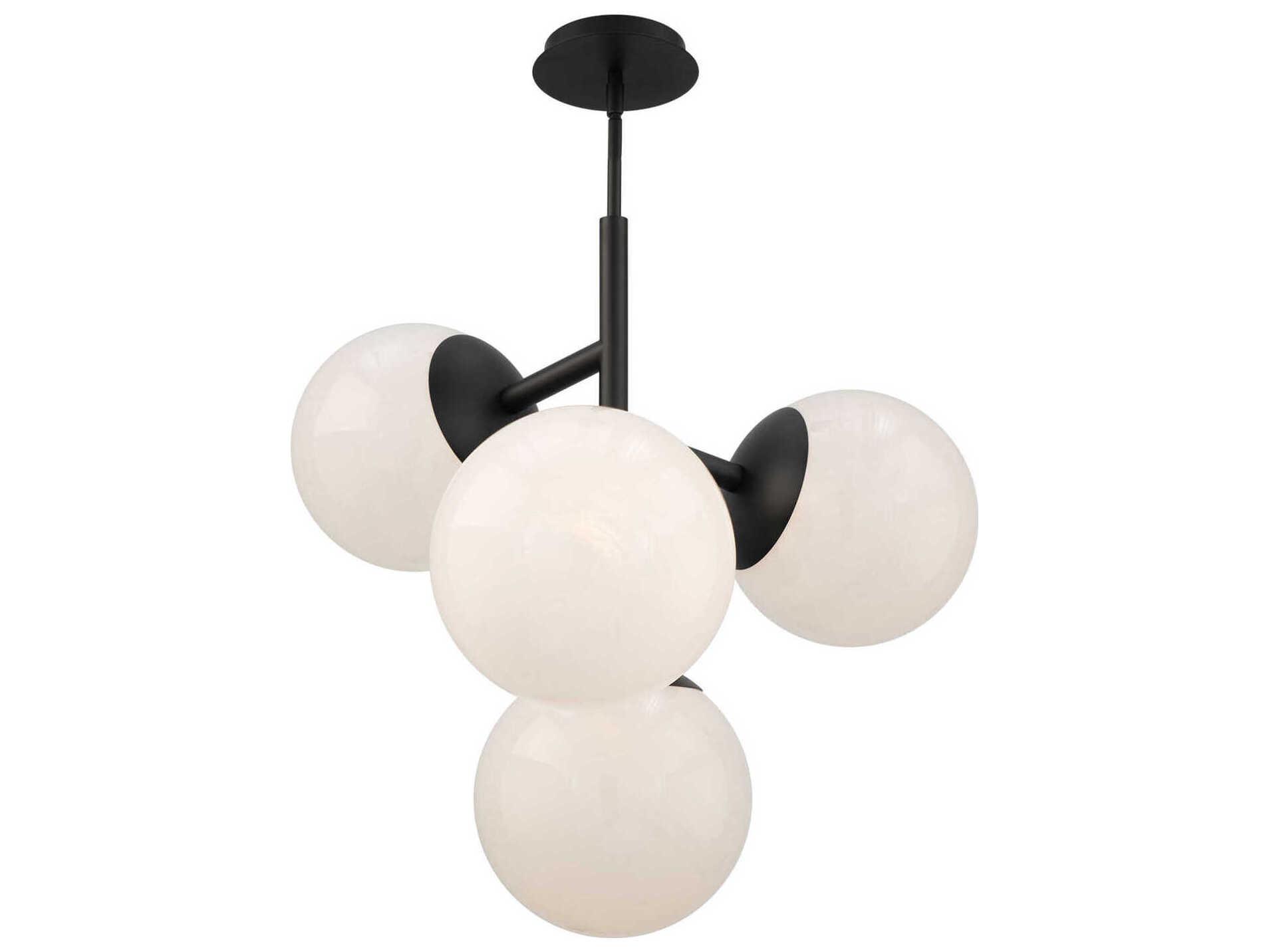 dweLED by WAC Lighting Quatrro 4-Light Black Globe Pendant