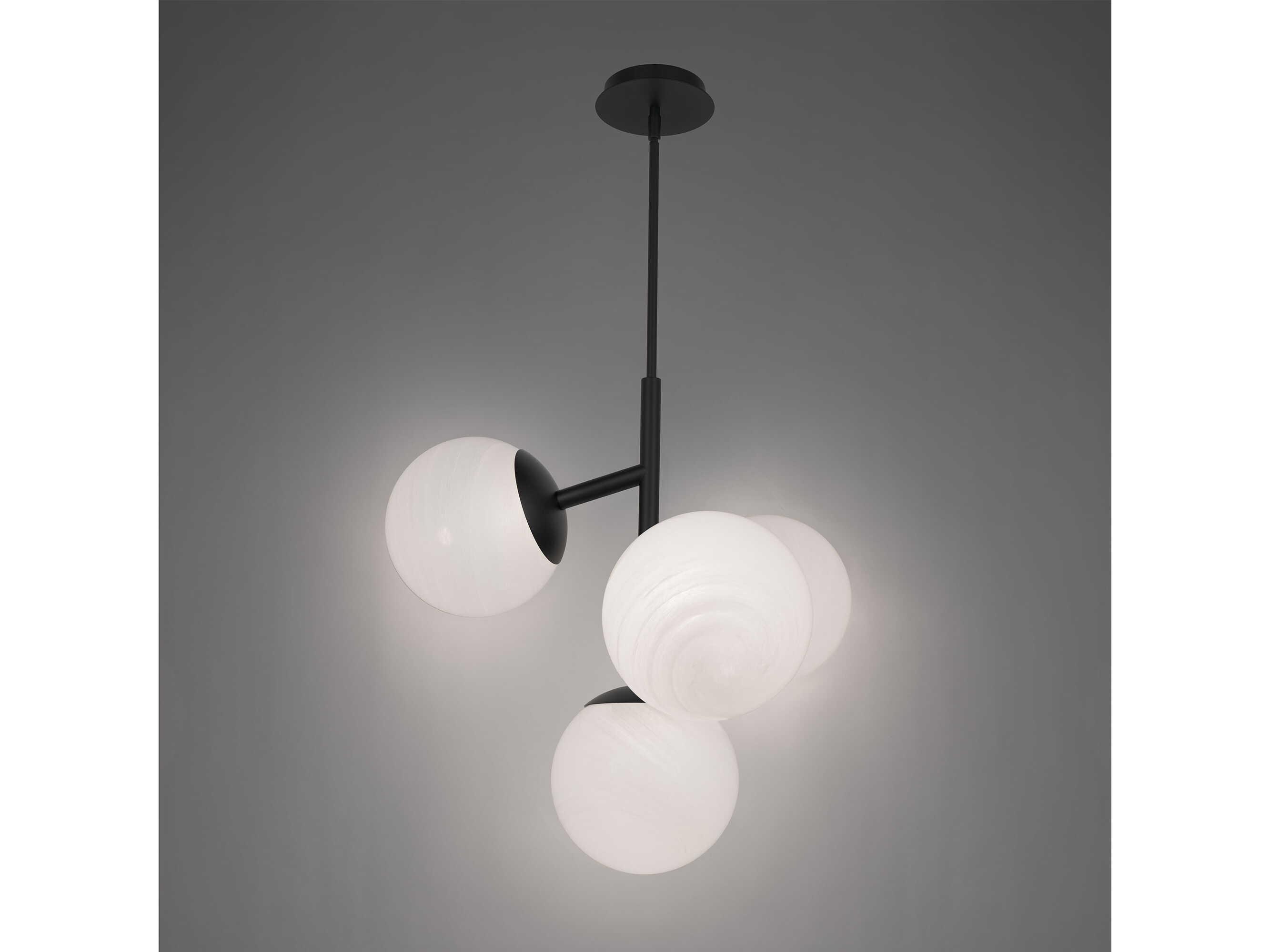 dweLED by WAC Lighting Quatrro 4-Light Black Globe Pendant