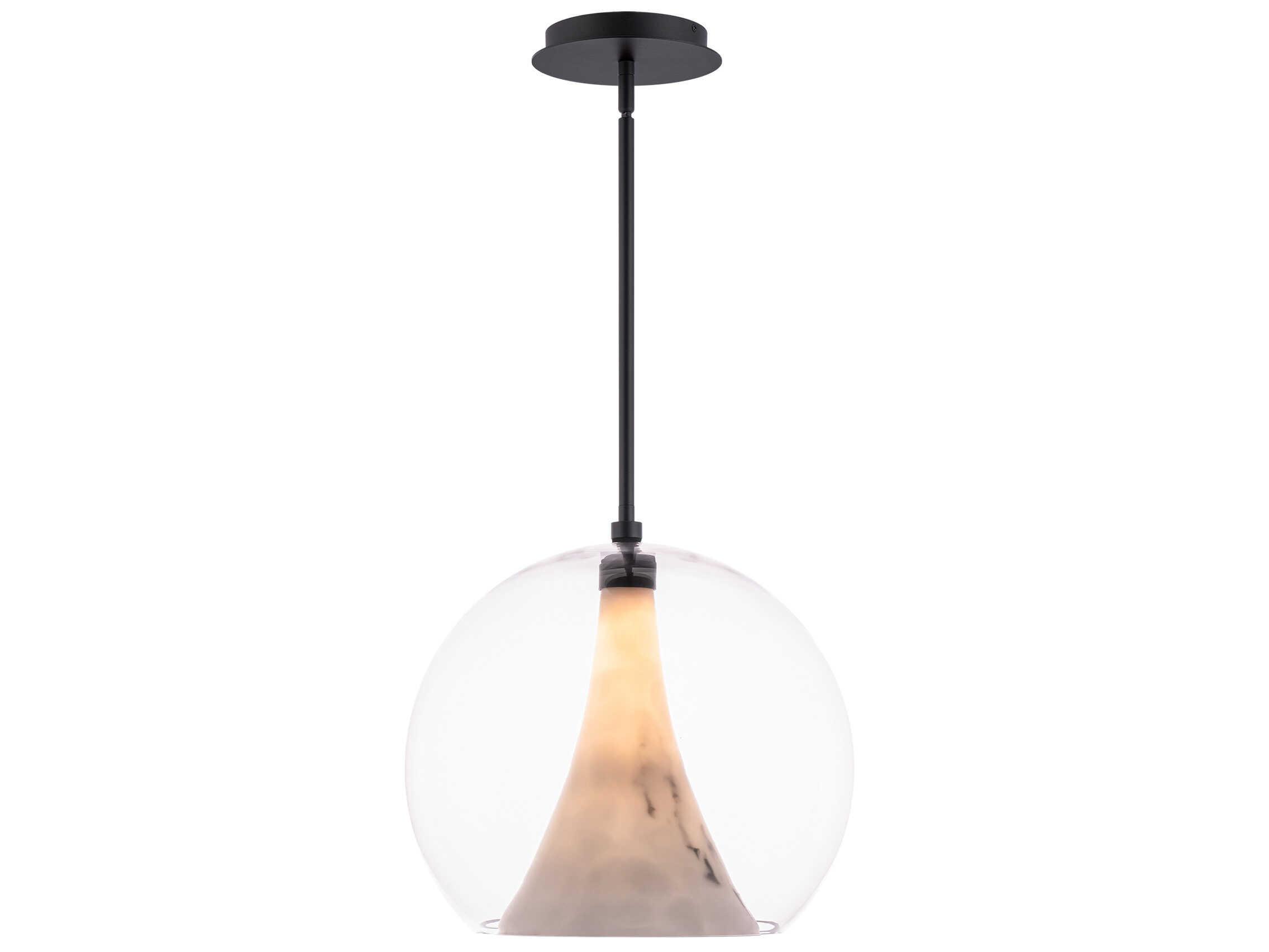 dweLED by WAC Lighting Chantilly 1-Light Black Glass LED Globe Pendant