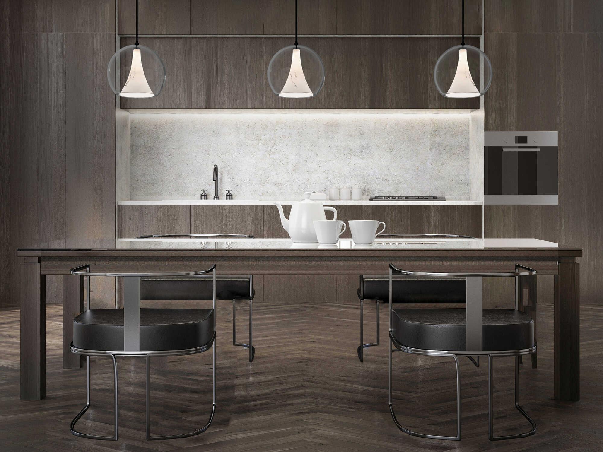 dweLED by WAC Lighting Chantilly 1-Light Black Glass LED Globe Pendant