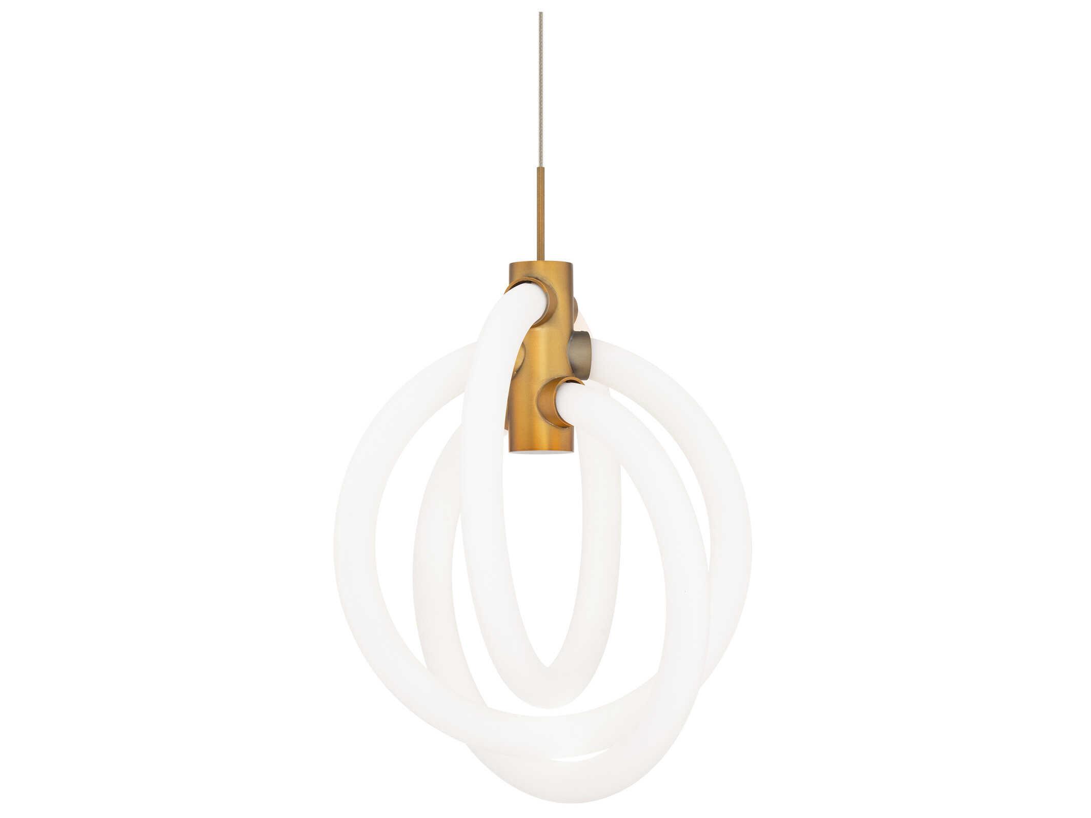 dweLED by WAC Lighting Knot 3-Light Aged Brass Mini Pendant