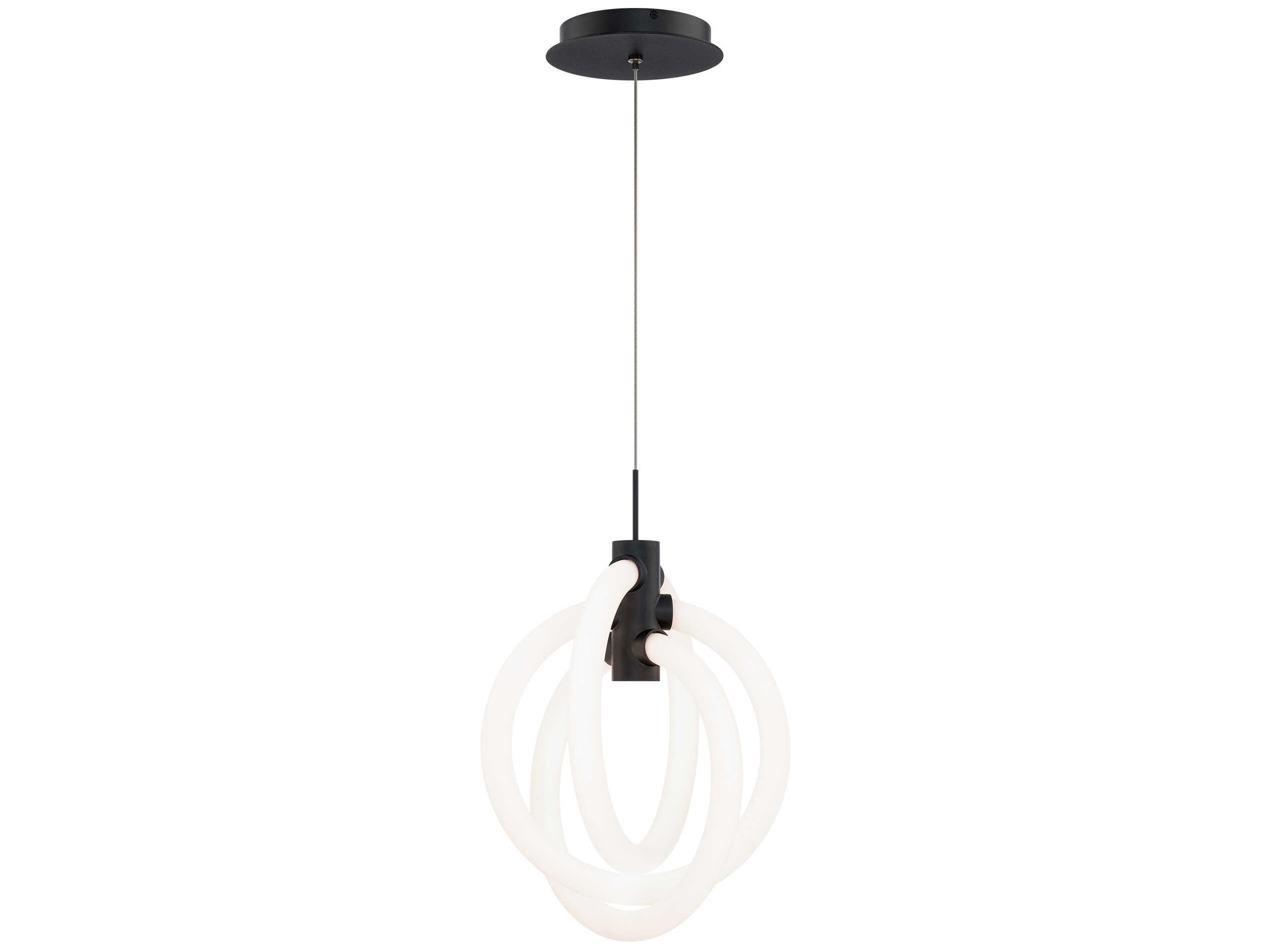 dweLED by WAC Lighting Knot 3-Light Black Mini Pendant