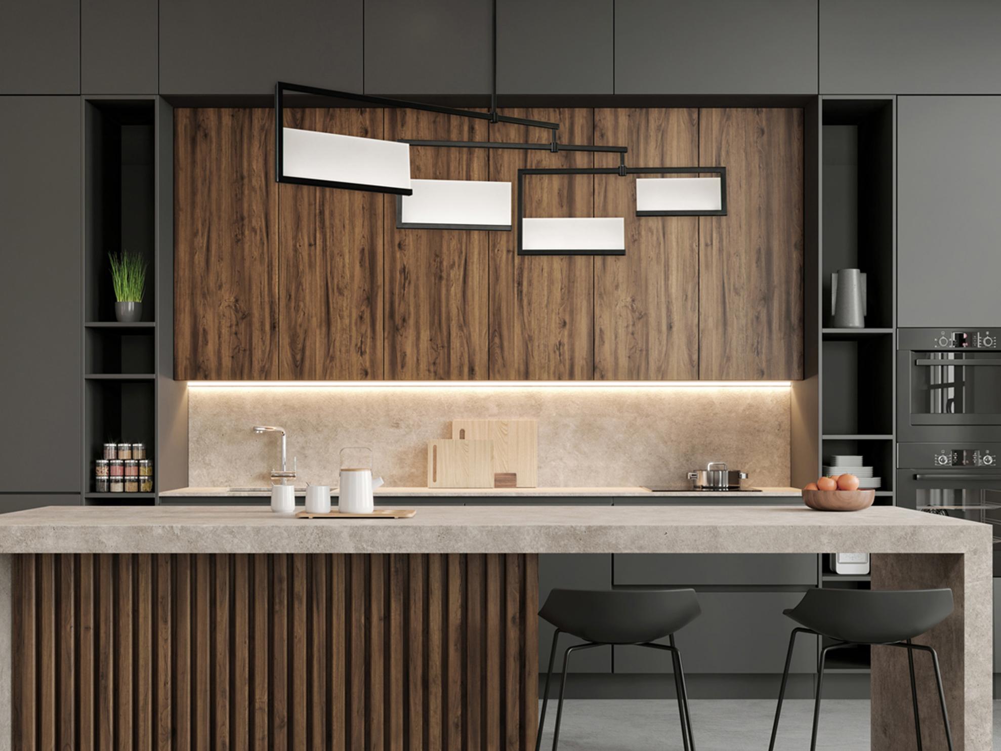 dweLED by WAC Lighting Quartet 4-Light Black LED Island Pendant