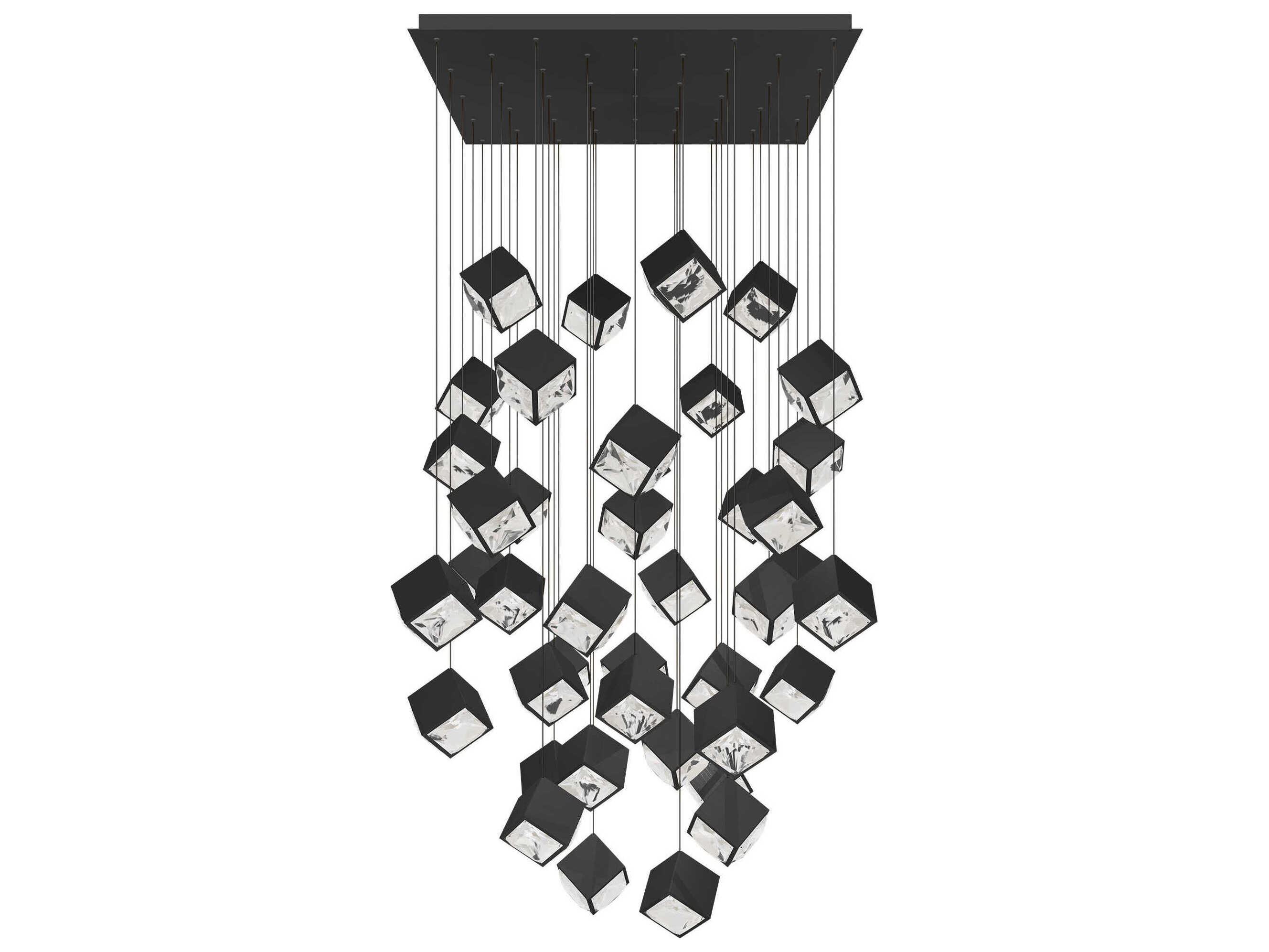 dweLED by WAC Lighting Ice Cube 41-Light Black Geometric Pendant