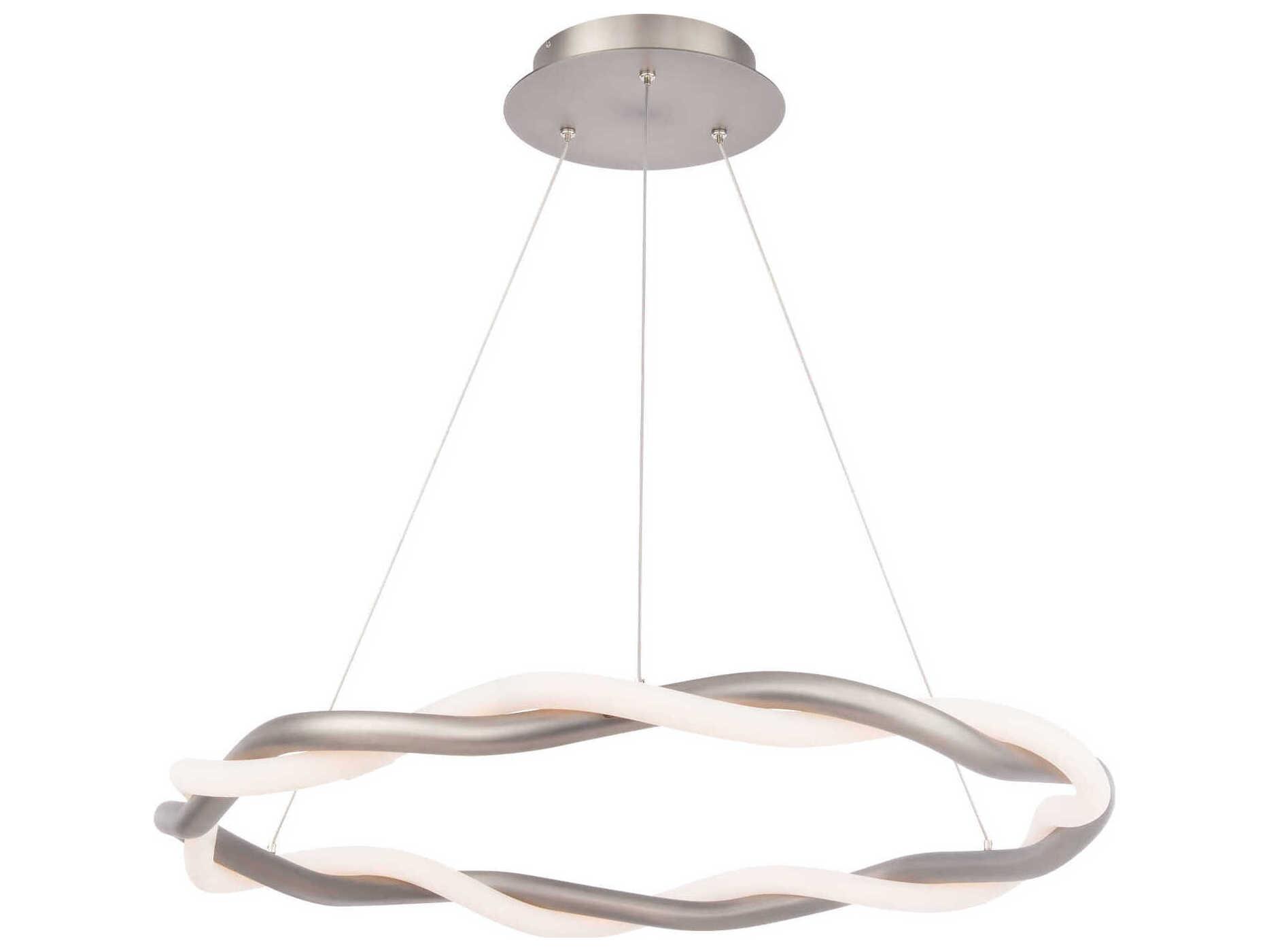 dweLED by WAC Lighting Escapade 1-Light Brushed Nickel LED Round Pendant
