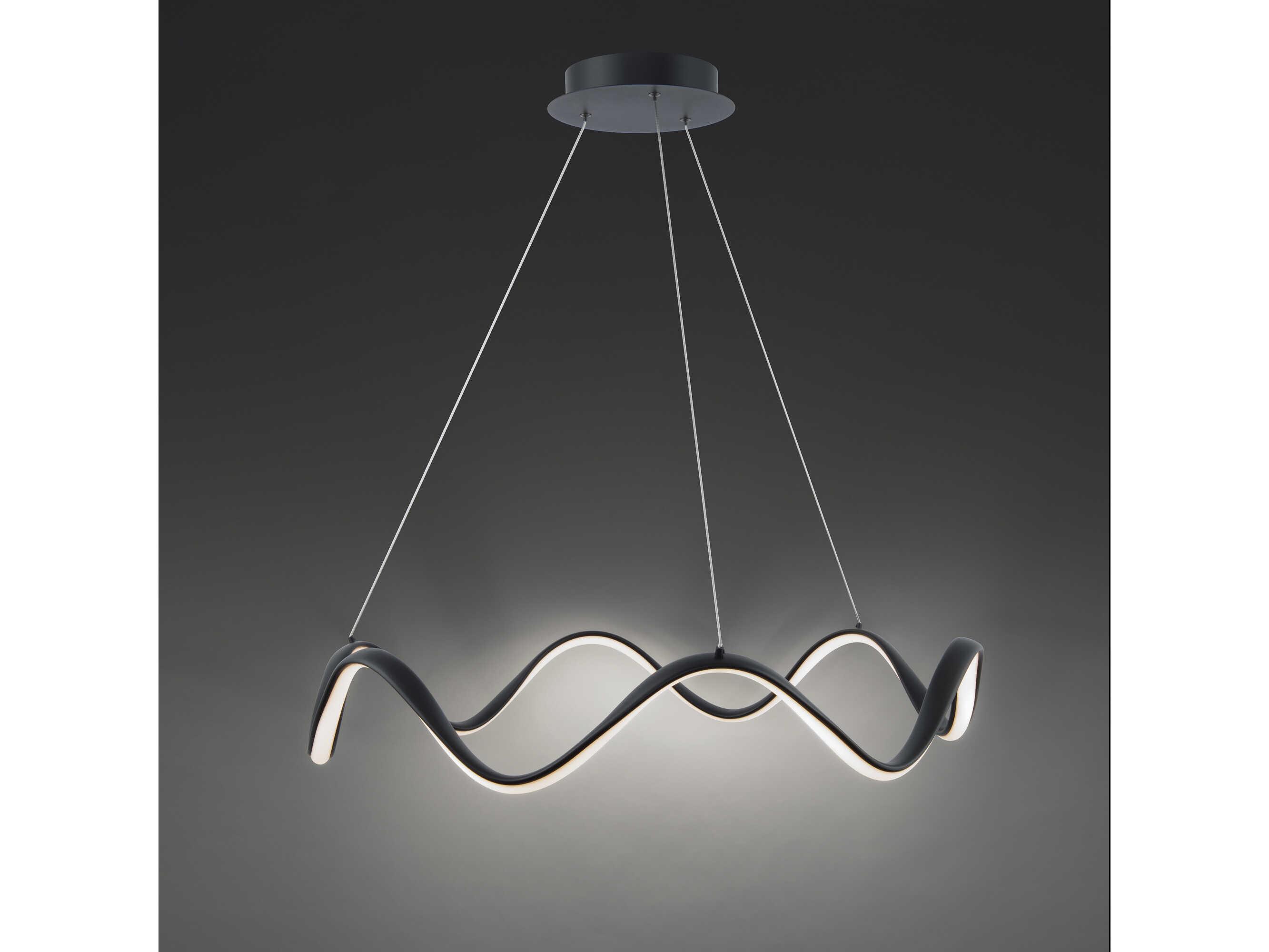 dweLED by WAC Lighting Morae 1-Light Black LED Round Pendant