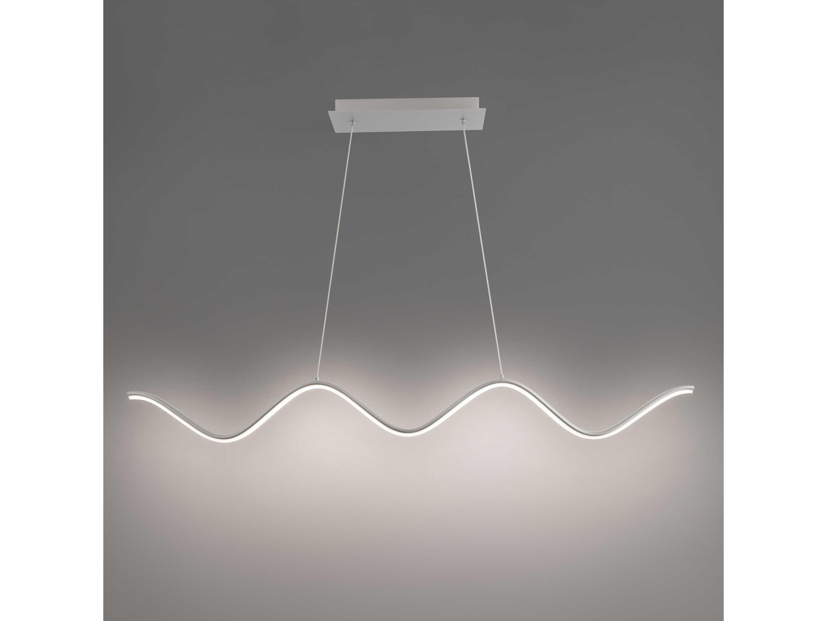 dweLED by WAC Lighting Morae 1-Light Brushed Nickel LED Linear Island Pendant