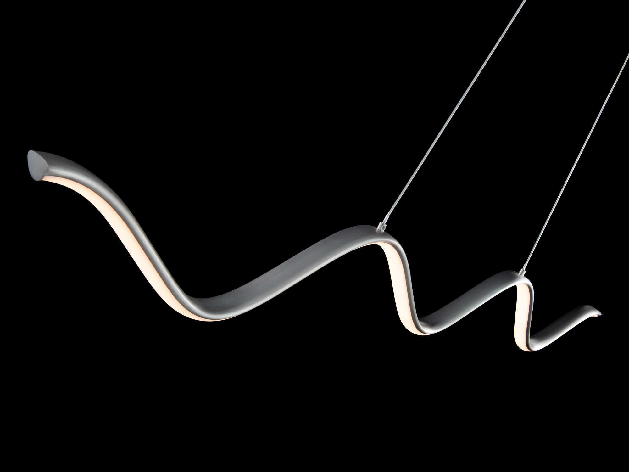 dweLED by WAC Lighting Morae 1-Light Brushed Nickel LED Linear Island Pendant