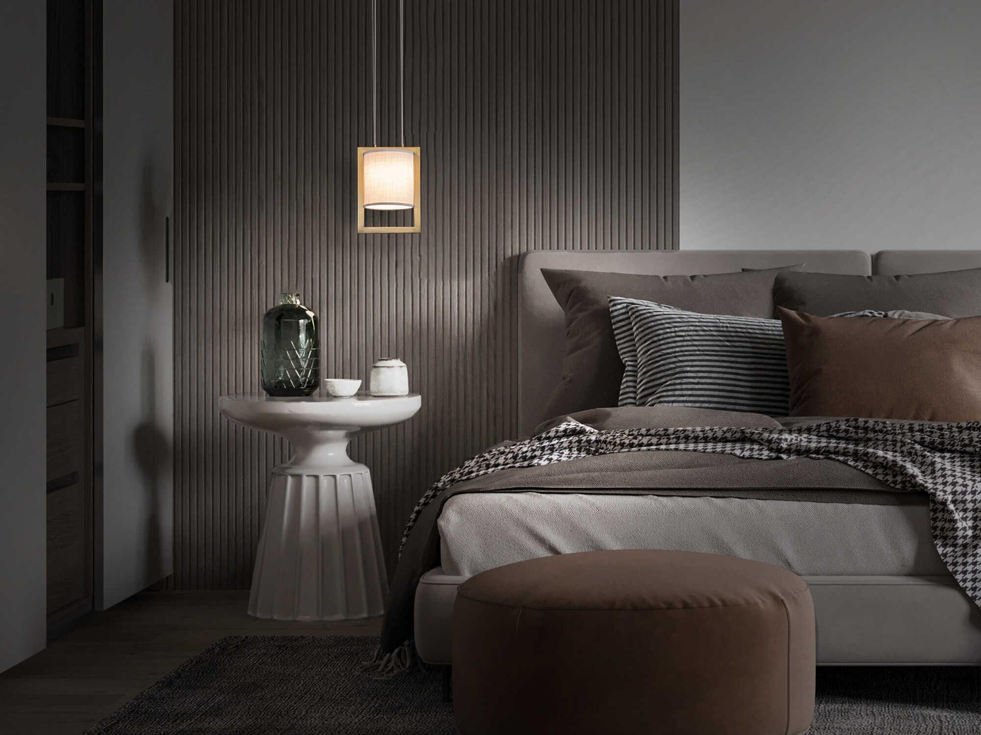 dweLED by WAC Lighting Park Avenue 1-Light Aged Brass LED Drum Mini Pendant